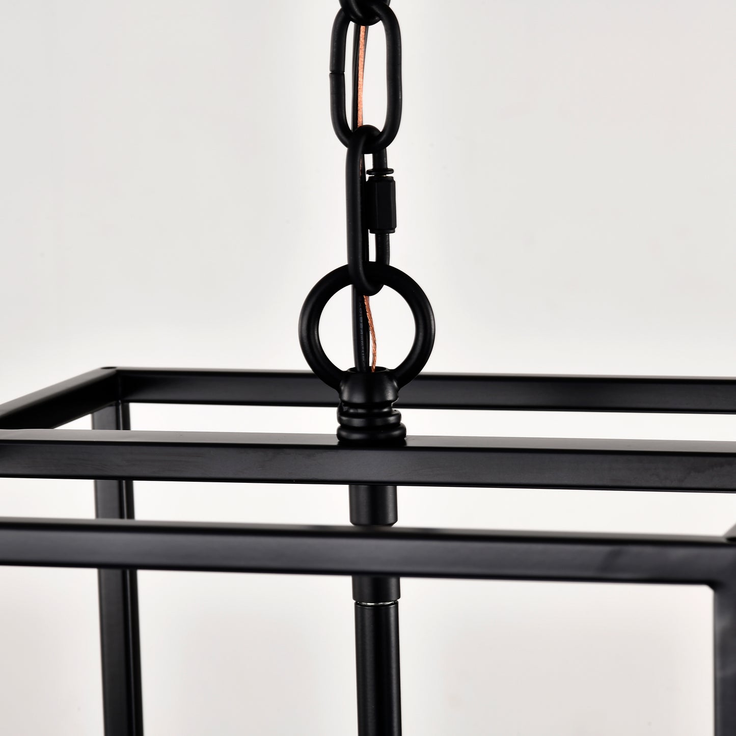 4-Light Metal Lantern Tiered Pendant Hanging Light Fixtures, Industrial Farmhouse Adjustable Height Chandeliers for Dining Room Hallway Foyer Entryway--Matte Black
