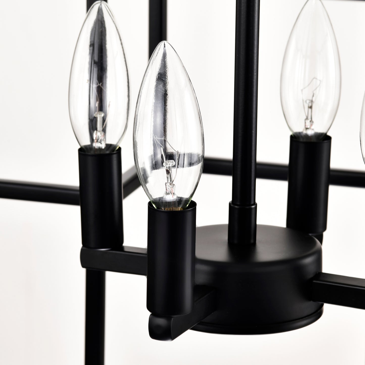 4-Light Metal Lantern Tiered Pendant Hanging Light Fixtures, Industrial Farmhouse Adjustable Height Chandeliers for Dining Room Hallway Foyer Entryway--Matte Black