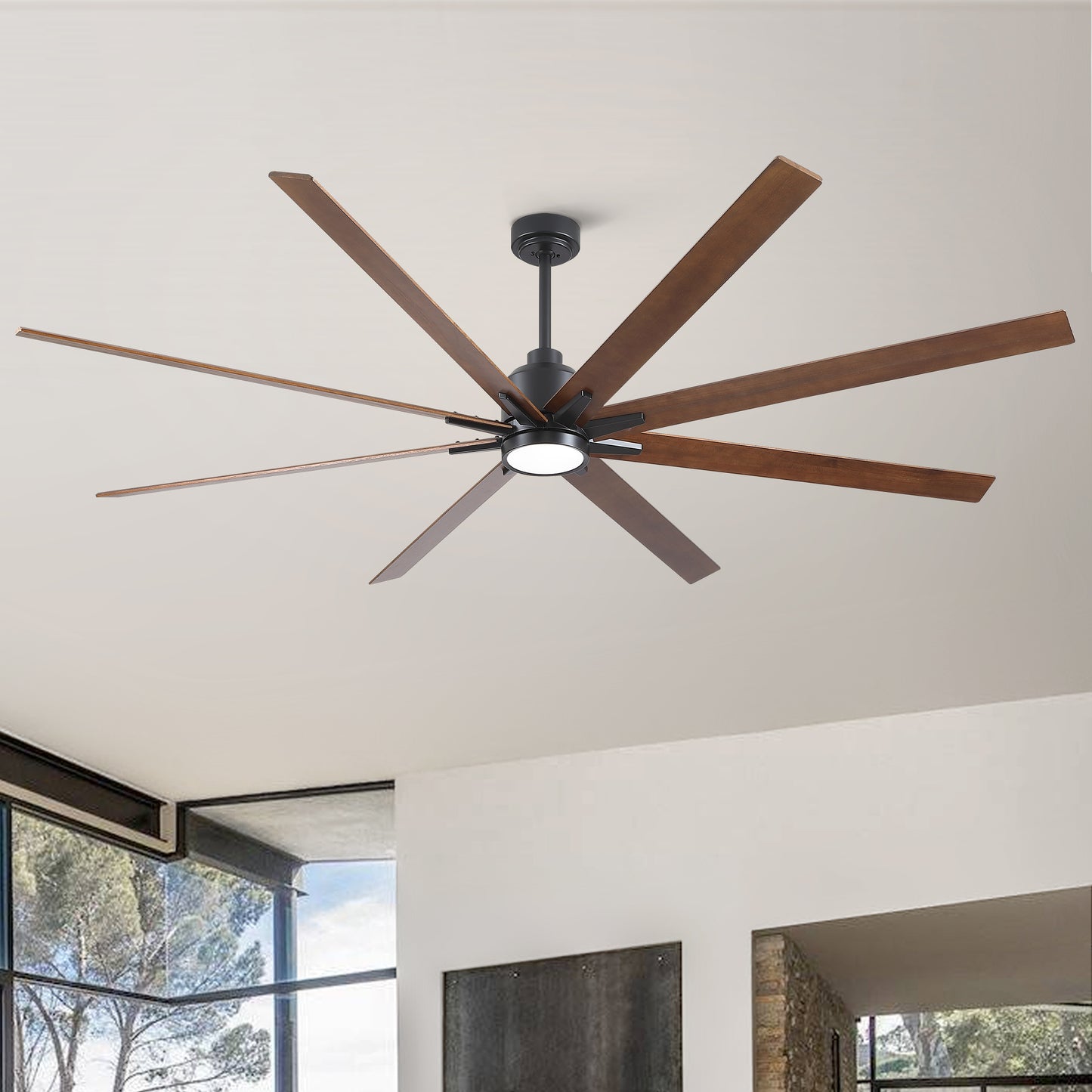 84" Black Lowe Profile Ceiling Fan with Light