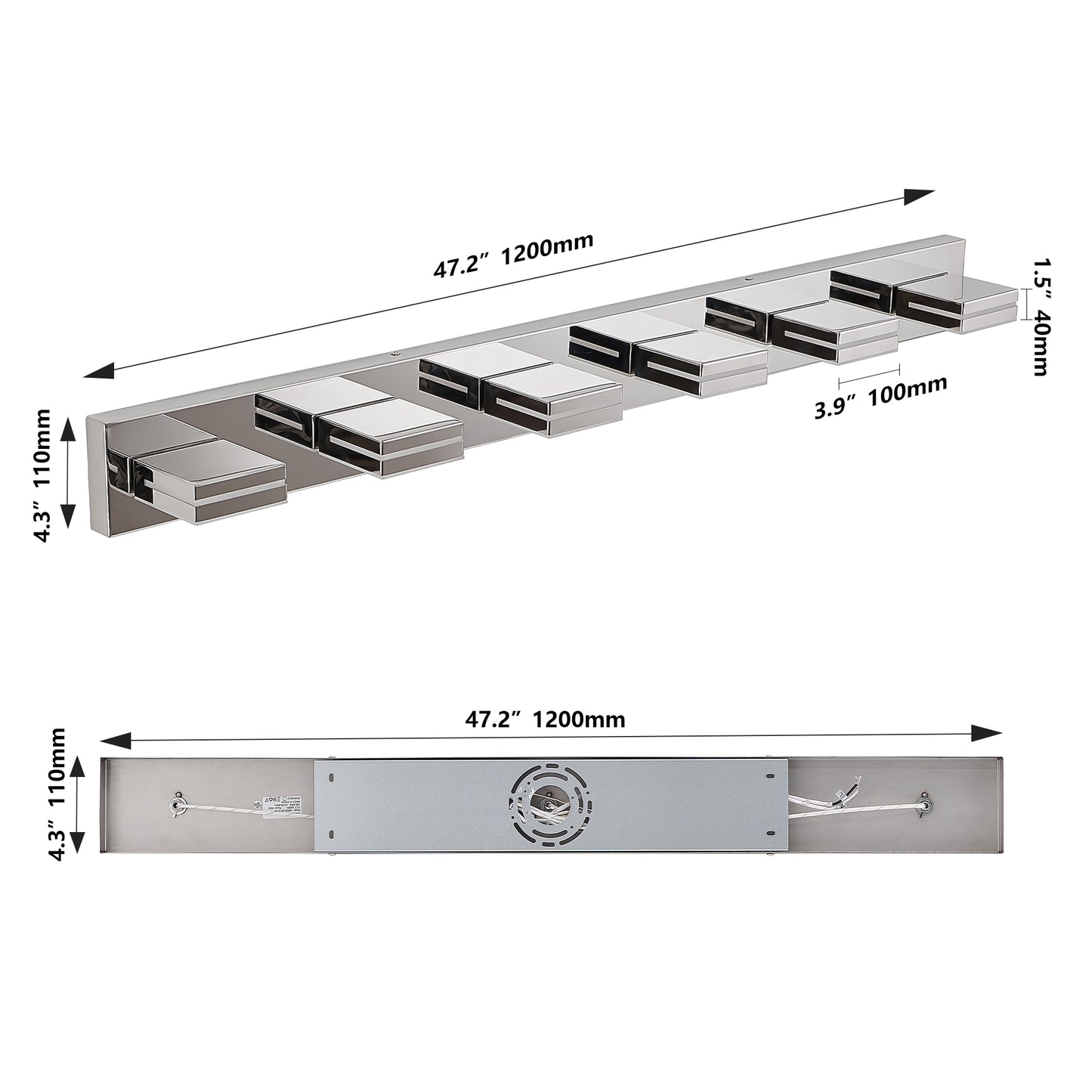 Modern Chrome LED Vanity Light, 6-Lights Wall Sconce for Bathroom and Mirror, Sleek Minimalist Design, Energy-Efficient, Easy to Install