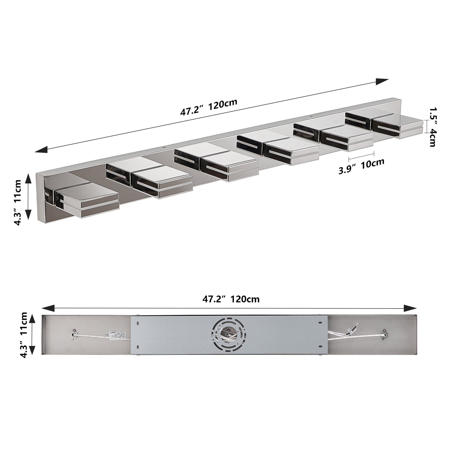 Modern Chrome LED Vanity Light, 6-Lights Wall Sconce for Bathroom and Mirror, Sleek Minimalist Design, Energy-Efficient, Easy to Install