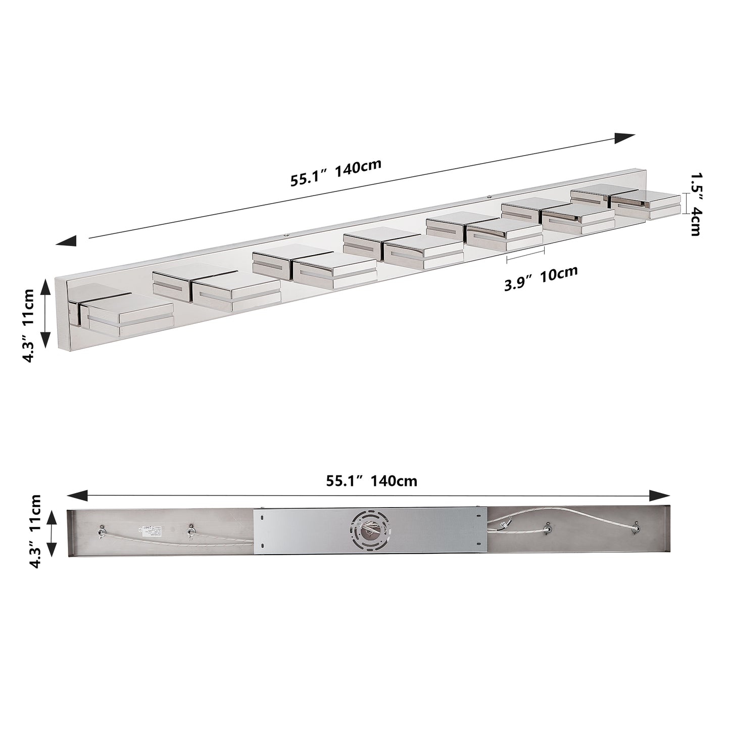 Modern Chrome LED Vanity Light, 7-Lights Wall Sconce for Bathroom and Mirror, Sleek Minimalist Design, Energy-Efficient, Easy to Install