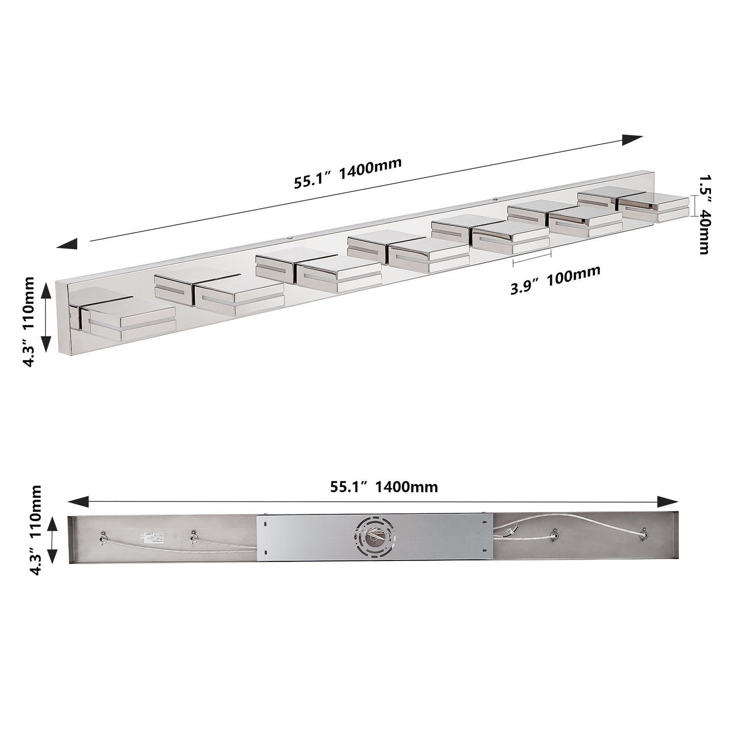 Modern Chrome LED Vanity Light, 7-Lights Wall Sconce for Bathroom and Mirror, Sleek Minimalist Design, Energy-Efficient, Easy to Install