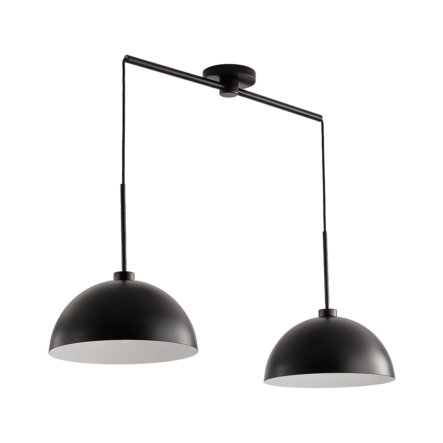 41" Industrial Modern Black Double Pendant Light – Adjustable Ceiling Hanging Lamp with Matte Finish for Dining Room, Kitchen, or Living Room – Stylish and Durable Lighting Fixture (No Bulbs)