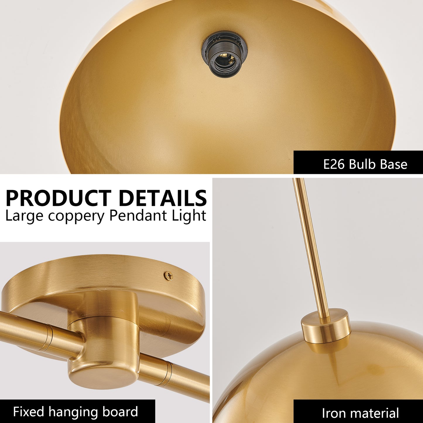 41" Industrial Modern Copper Color Double Pendant Light – Adjustable Ceiling Hanging Lamp with Bright Finish for Dining Room, Kitchen, or Living Room – Stylish and Durable Lighting Fixture (No Bulbs)