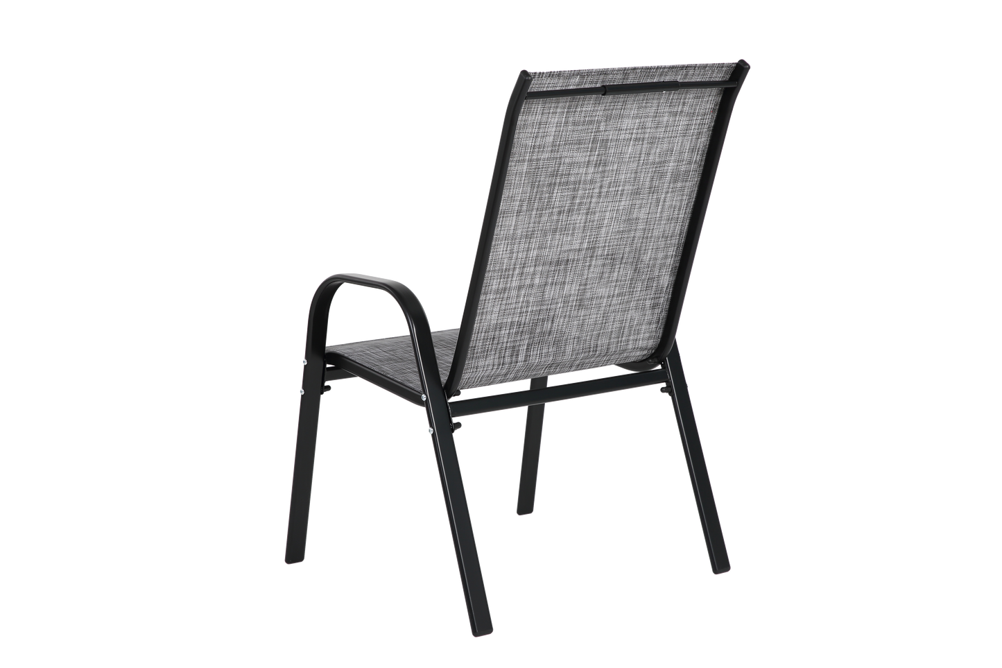 4 Piece Patio Chairs, Outdoor Camping Chairs with Breathable Textilene Fabric, Set of 2 Garden Chairs with Armrest High Backrest for Garden Patio Pool Beach Yard Space Saving ( Grey)
