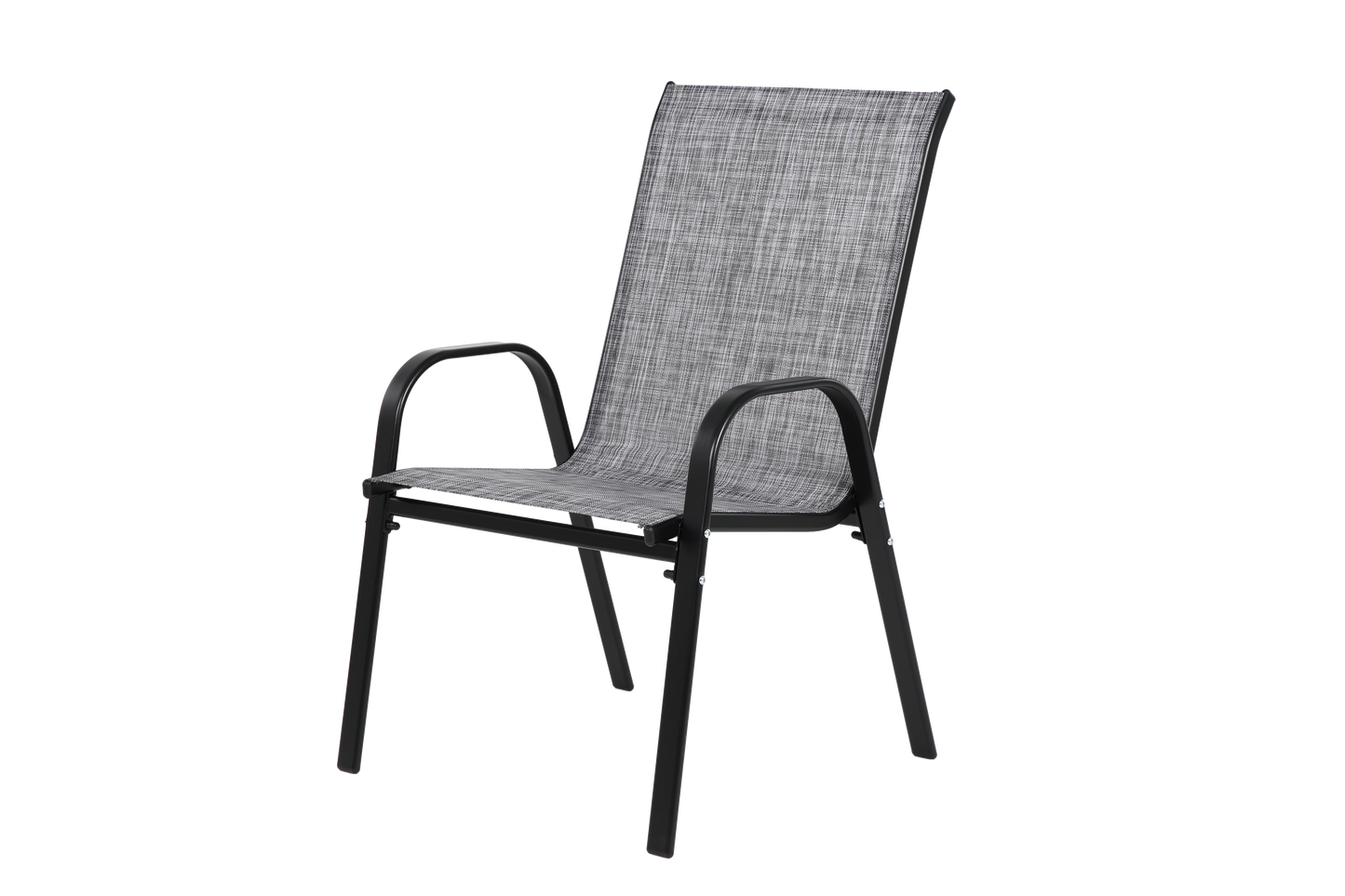 4 Piece Patio Chairs, Outdoor Camping Chairs with Breathable Textilene Fabric, Set of 2 Garden Chairs with Armrest High Backrest for Garden Patio Pool Beach Yard Space Saving ( Grey)
