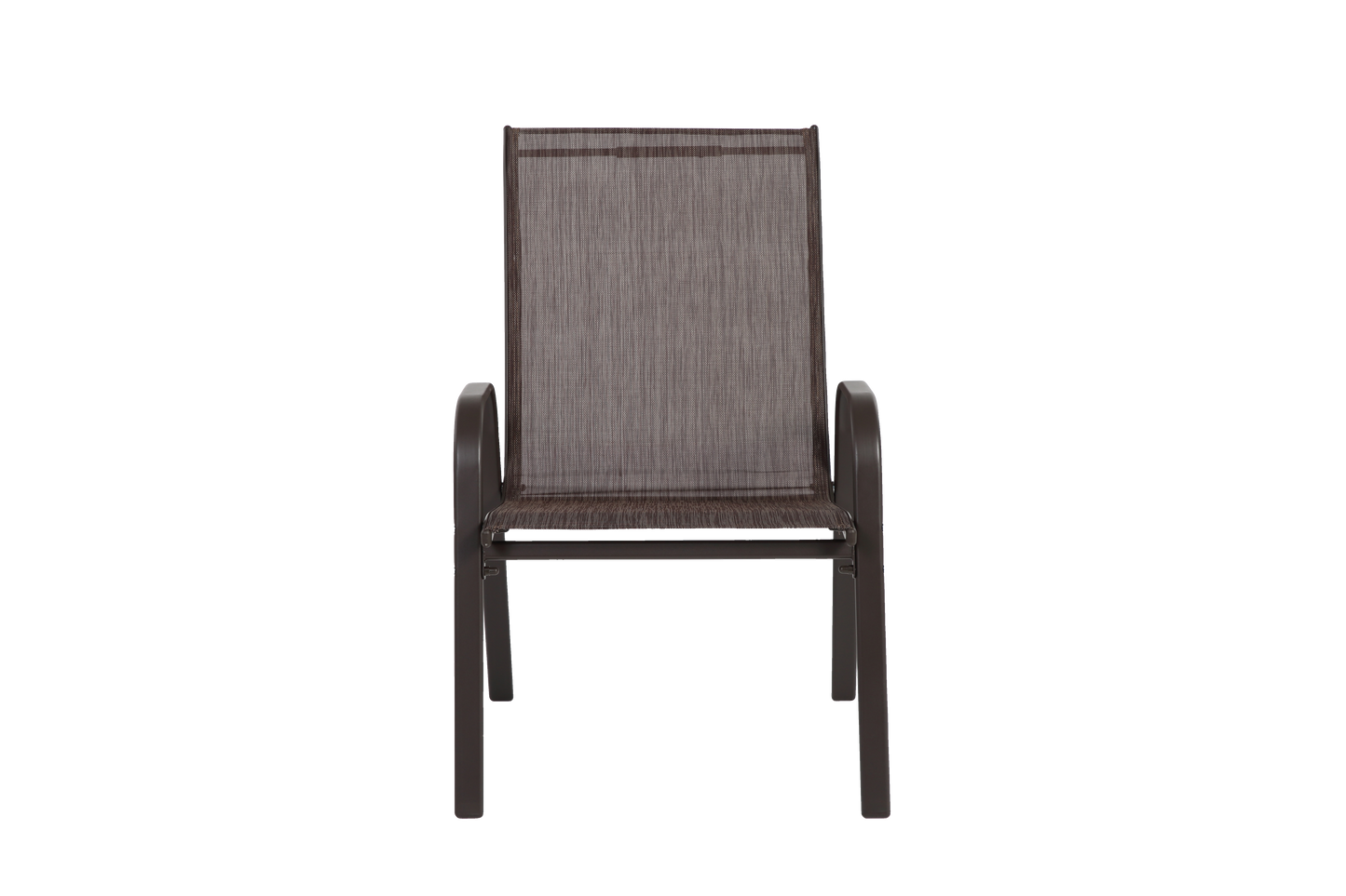 4 Piece Patio Chairs, Outdoor Camping Chairs with Breathable Textilene Fabric, Set of 2 Garden Chairs with Armrest High Backrest for Garden Patio Pool Beach Yard Space Saving ( Brown)