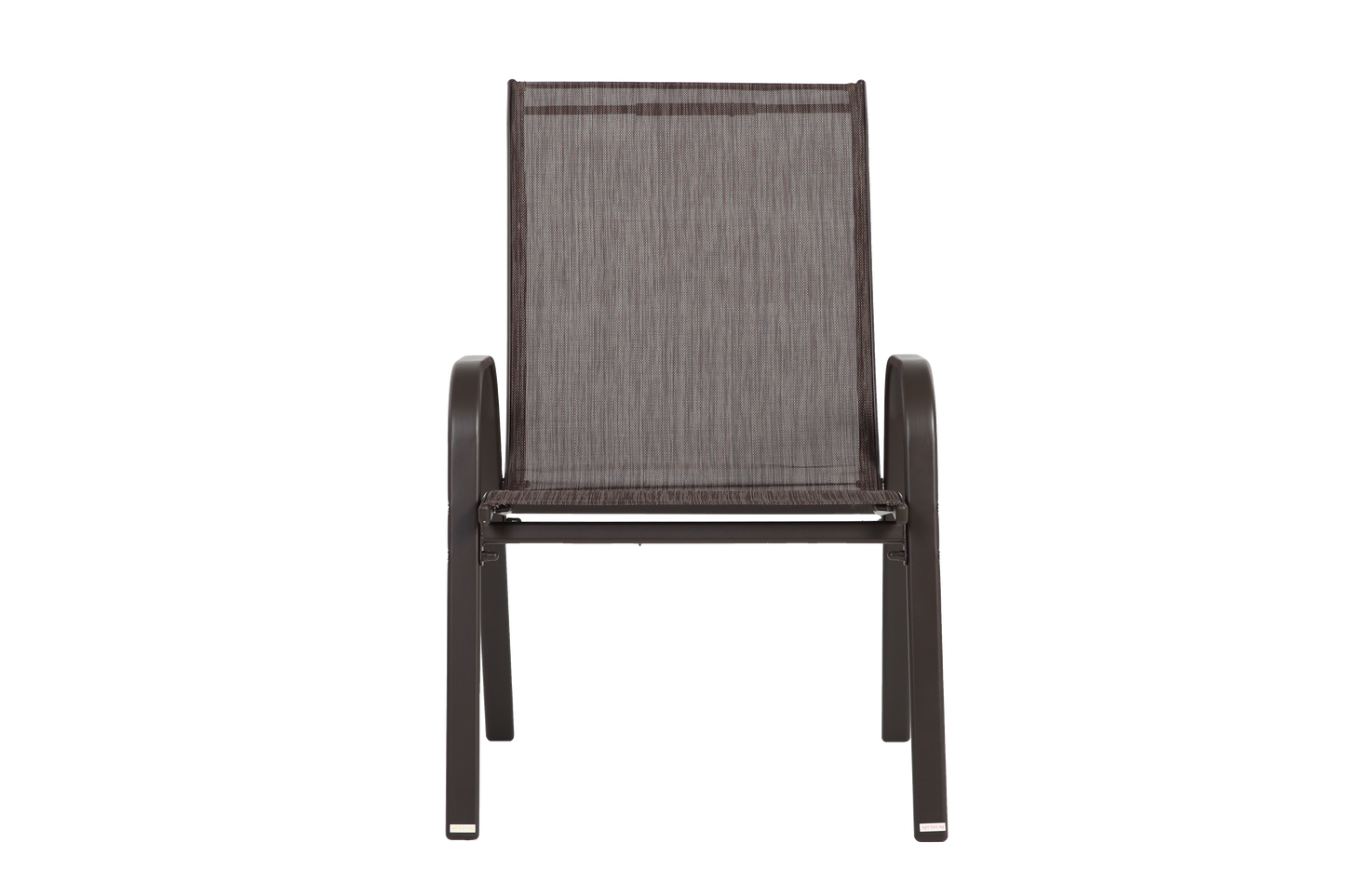 4 Piece Patio Chairs, Outdoor Camping Chairs with Breathable Textilene Fabric, Set of 2 Garden Chairs with Armrest High Backrest for Garden Patio Pool Beach Yard Space Saving ( Brown)