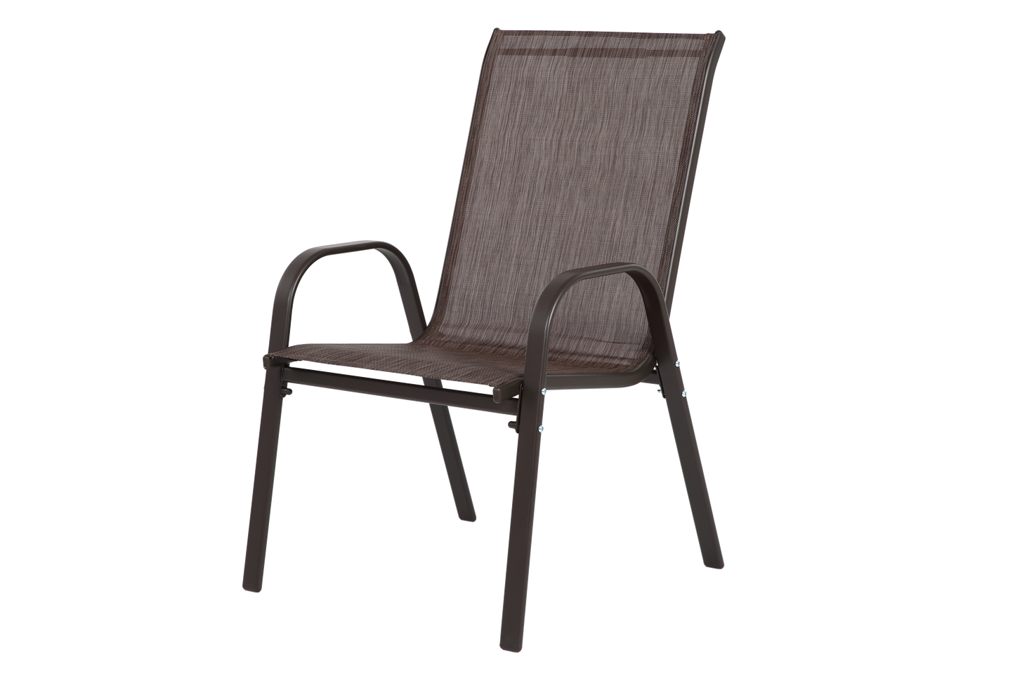 4 Piece Patio Chairs, Outdoor Camping Chairs with Breathable Textilene Fabric, Set of 2 Garden Chairs with Armrest High Backrest for Garden Patio Pool Beach Yard Space Saving ( Brown)