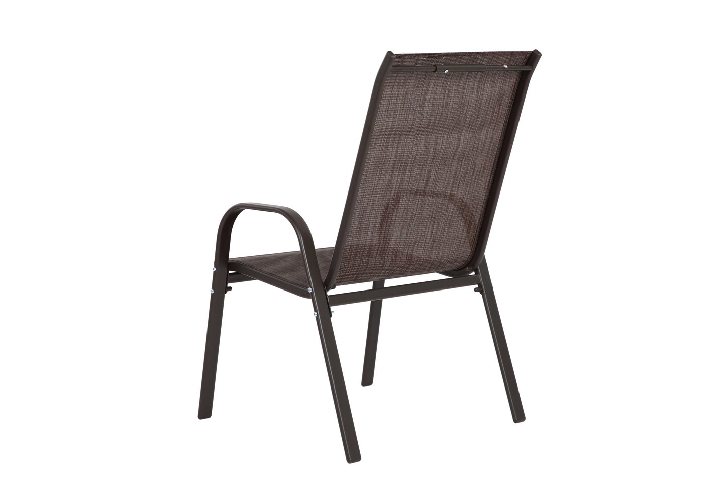 4 Piece Patio Chairs, Outdoor Camping Chairs with Breathable Textilene Fabric, Set of 2 Garden Chairs with Armrest High Backrest for Garden Patio Pool Beach Yard Space Saving ( Brown)