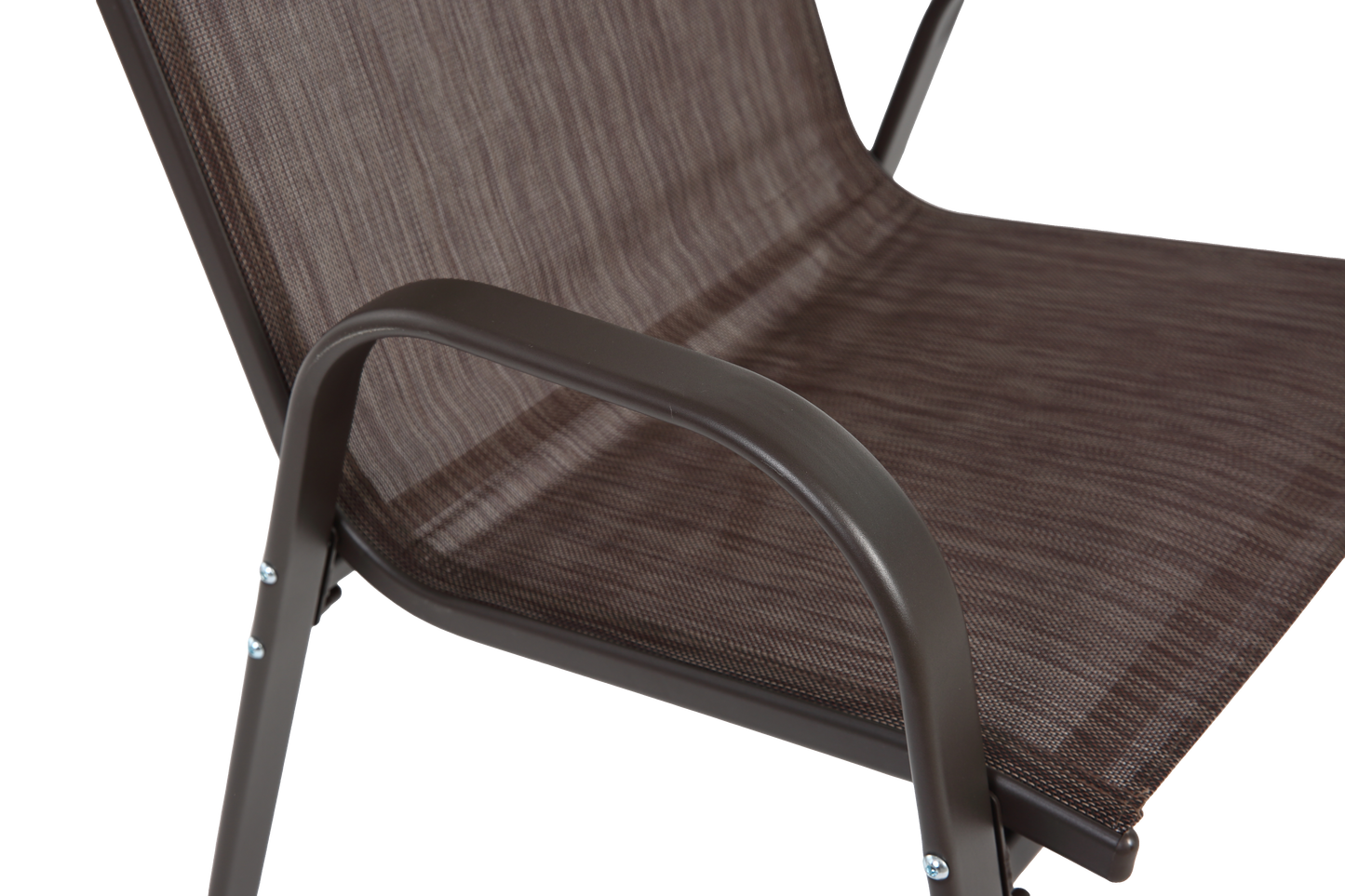 4 Piece Patio Chairs, Outdoor Camping Chairs with Breathable Textilene Fabric, Set of 2 Garden Chairs with Armrest High Backrest for Garden Patio Pool Beach Yard Space Saving ( Brown)