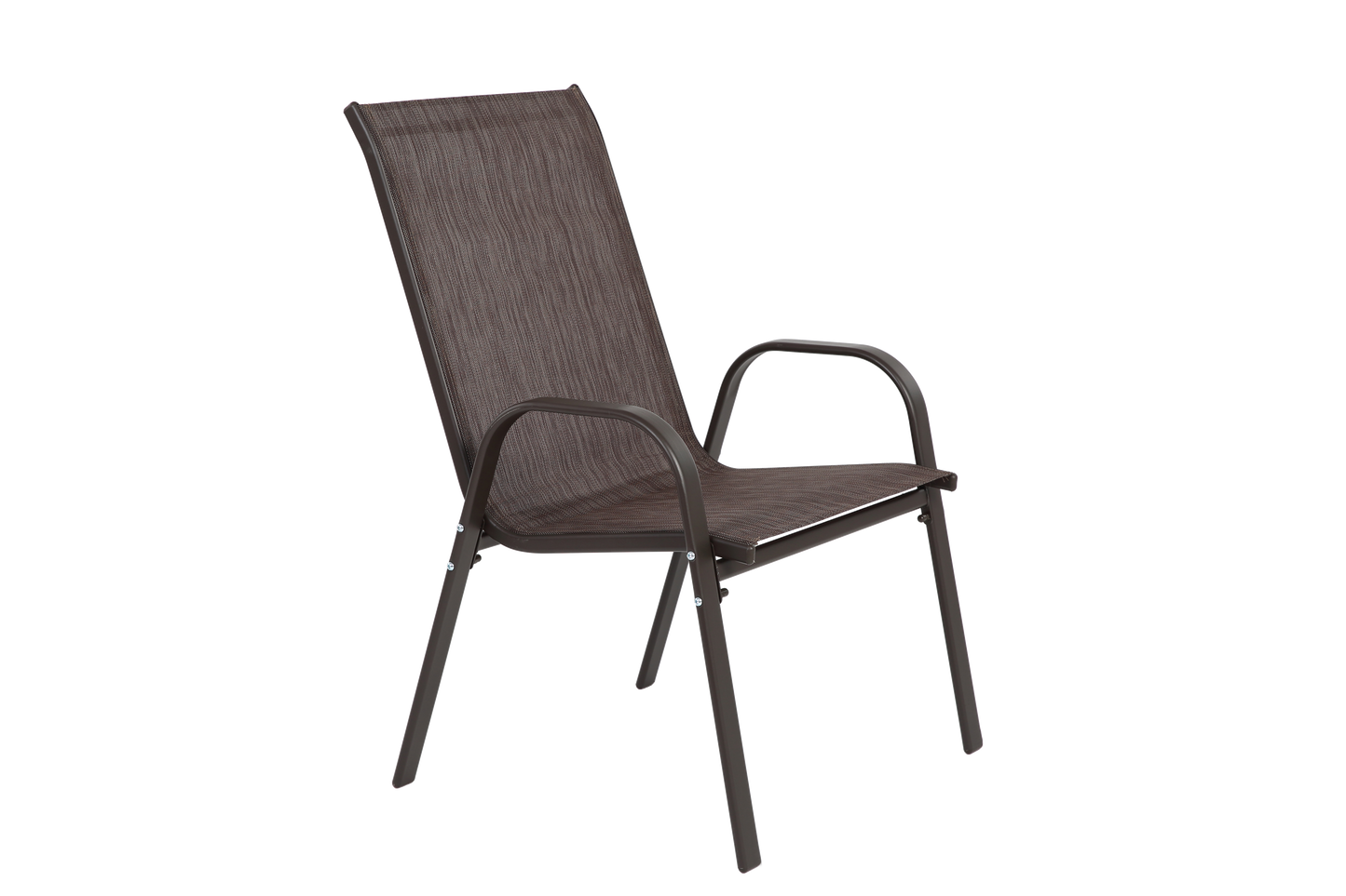 4 Piece Patio Chairs, Outdoor Camping Chairs with Breathable Textilene Fabric, Set of 2 Garden Chairs with Armrest High Backrest for Garden Patio Pool Beach Yard Space Saving ( Brown)