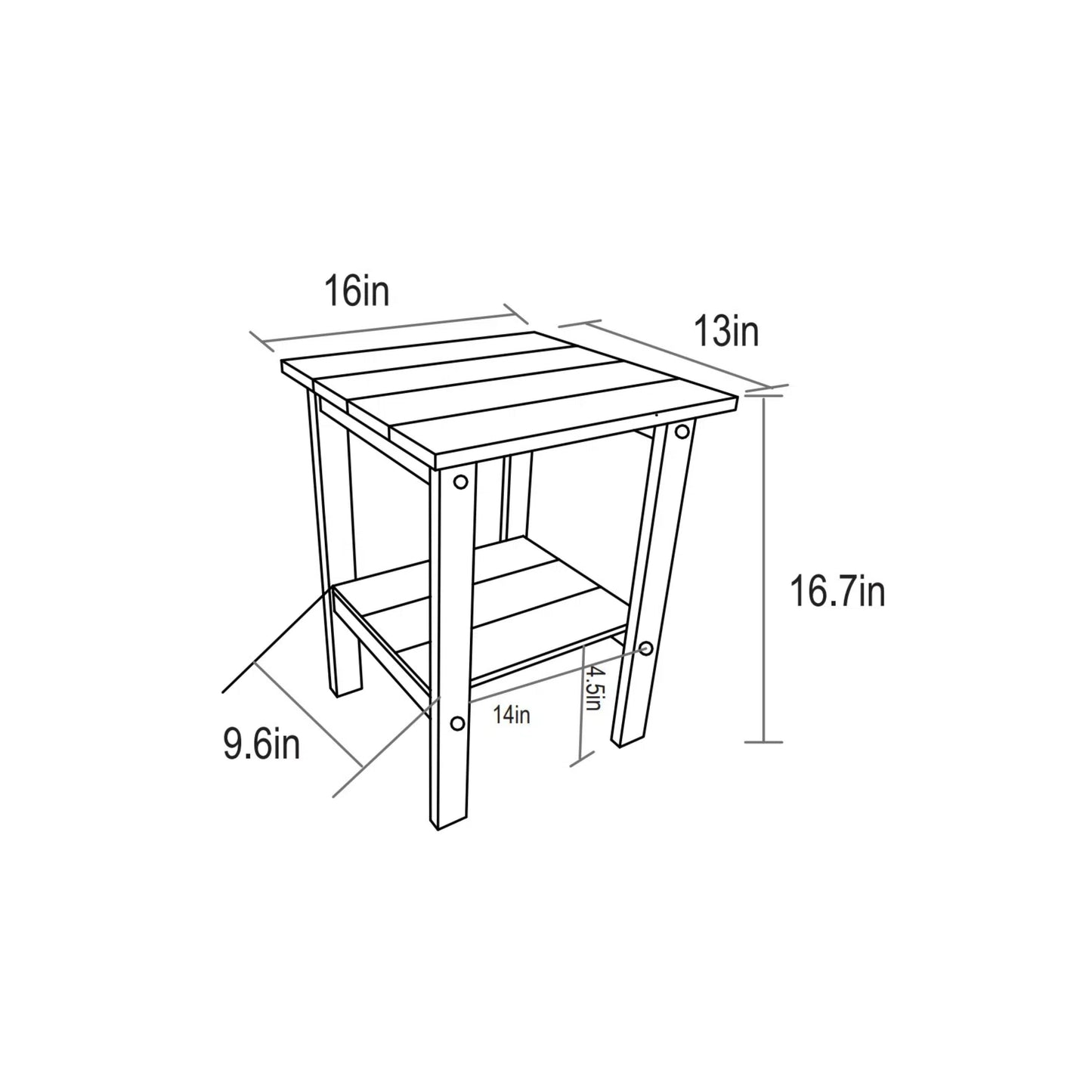 Folding Adirondack Chair with Side Table, 3-Piece Adirondack Chair Set, White (2 Chairs and 1 Table)
