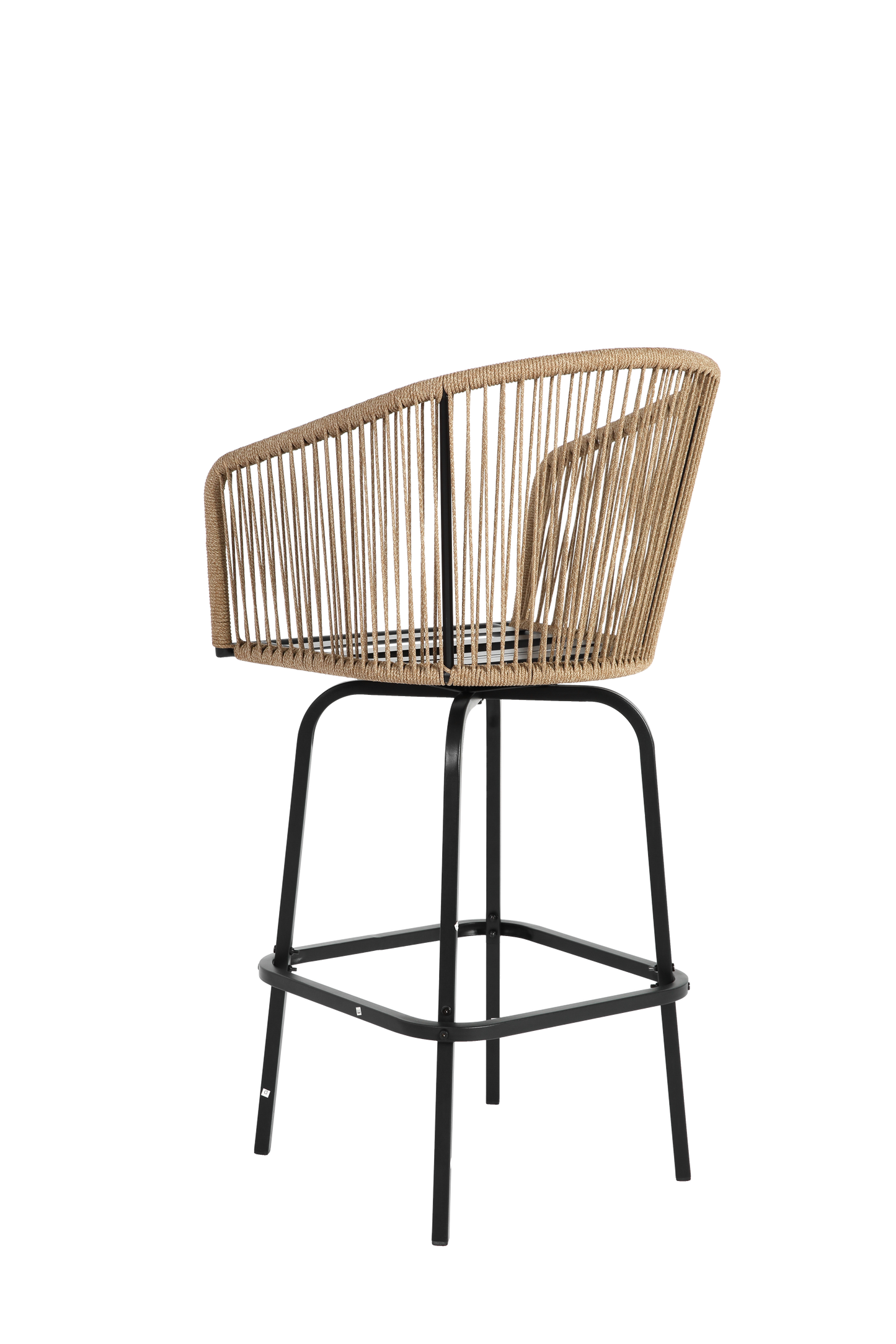3pcs Outdoor Bar Set, Patio Bar Table and Chairs Set, Bar Height Patio Set - 2 x Swivel Bar Chairs , 1 x Round Bar Table(DPC Wood-Like)-Grey