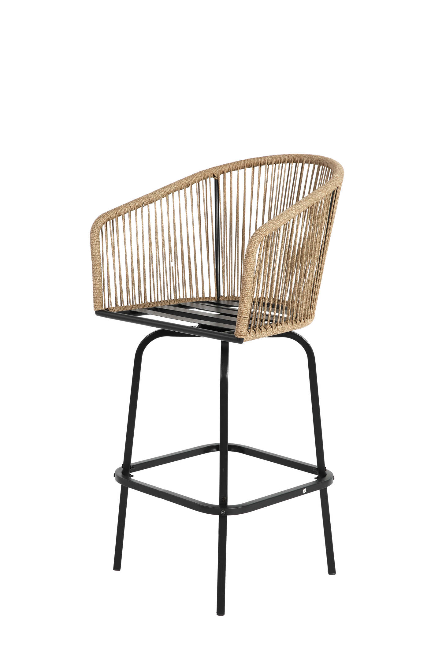 3pcs Outdoor Bar Set, Patio Bar Table and Chairs Set, Bar Height Patio Set - 2 x Swivel Bar Chairs , 1 x Round Bar Table(DPC Wood-Like)-Blue
