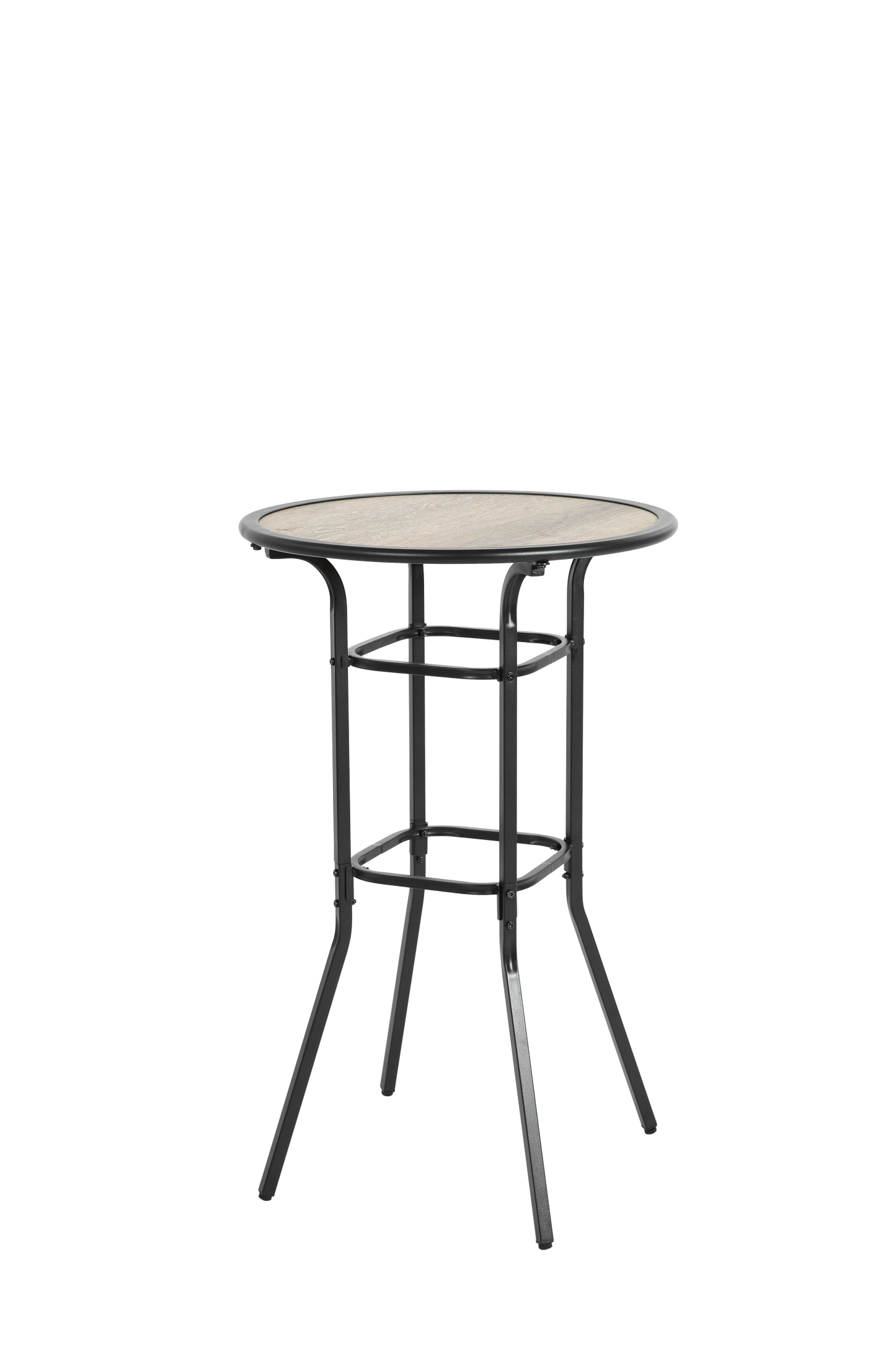 3pcs Outdoor Bar Set, Patio Bar Table and Chairs Set, Bar Height Patio Set - 2 x Swivel Bar Chairs , 1 x Round Bar Table(DPC Wood-Like)-Blue