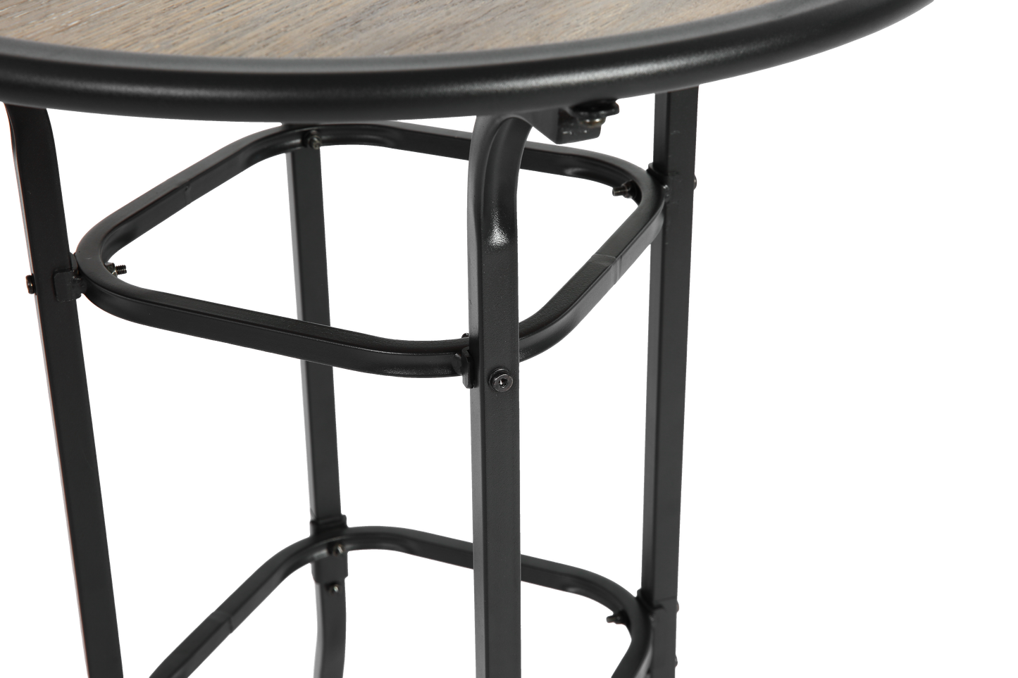 3pcs Outdoor Bar Set, Patio Bar Table and Chairs Set, Bar Height Patio Set - 2 x Swivel Bar Chairs , 1 x Round Bar Table(DPC Wood-Like)-Blue