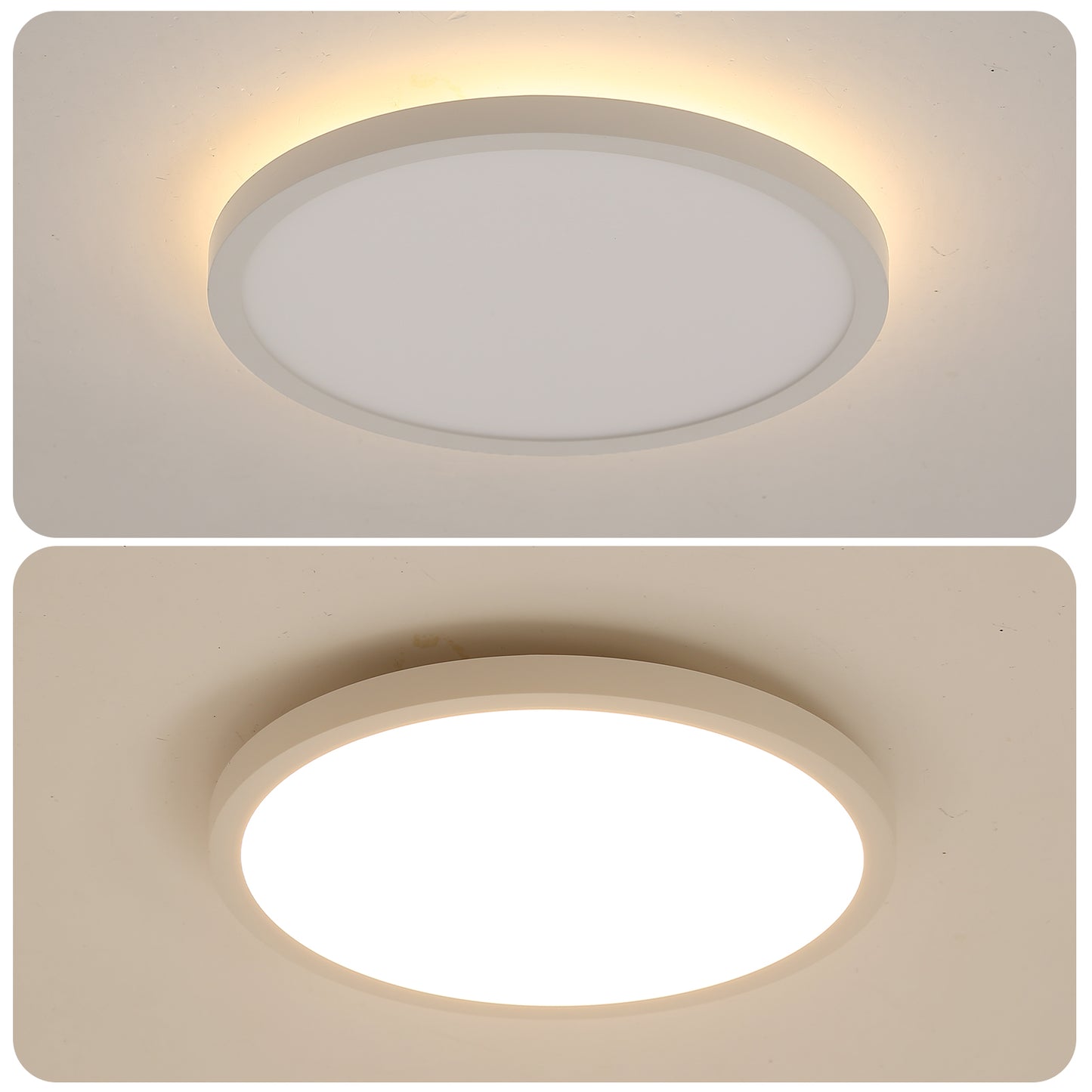 11.8 Inch Flush Mount Ceiling Light, 20W LED+Nightlight Ceiling Light Fixture for Kitchen Bedroom Living Room