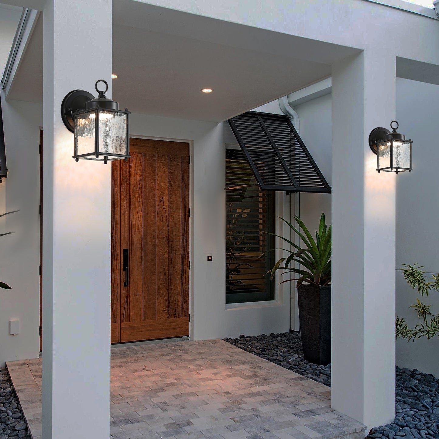 Outdoor Wall Sconce Lights with Clear Glass, Outside Garage Sconce Lighting Waterproof Farmhouse Wall Lantern Lamp for House Patio Doorway