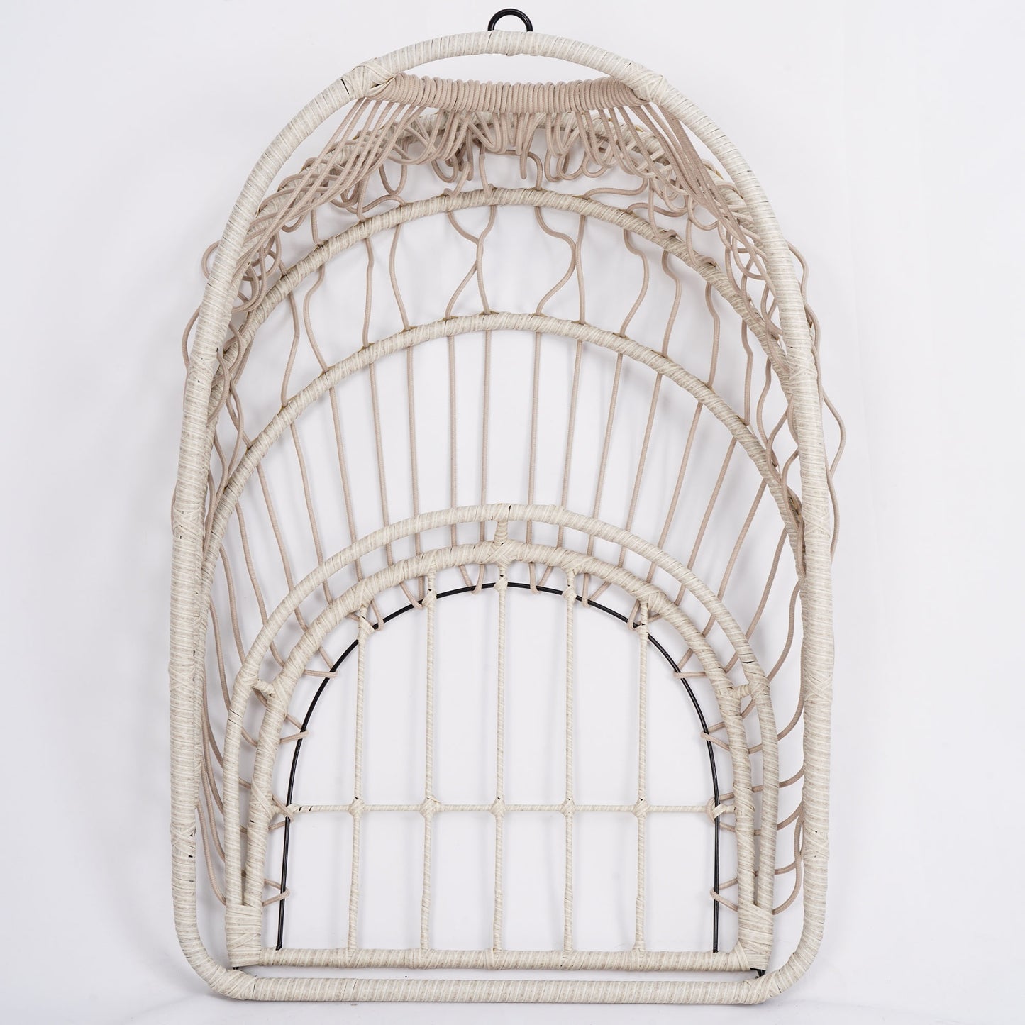 Outdoor Egg Hanging Chair with Stand, Patio Wicker Swing Egg Chair Indoor Swinging Chair Outdoor Hammock Egg Chair Off-white