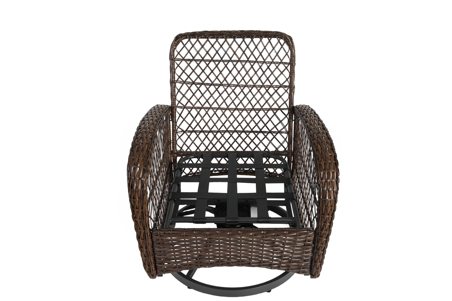 3 Pieces Outdoor Swivel Rocker Patio Chairs, 360 Degree Rocking Patio Conversation Set with Thickened Cushions and Glass Coffee Table for Backyard, Grey