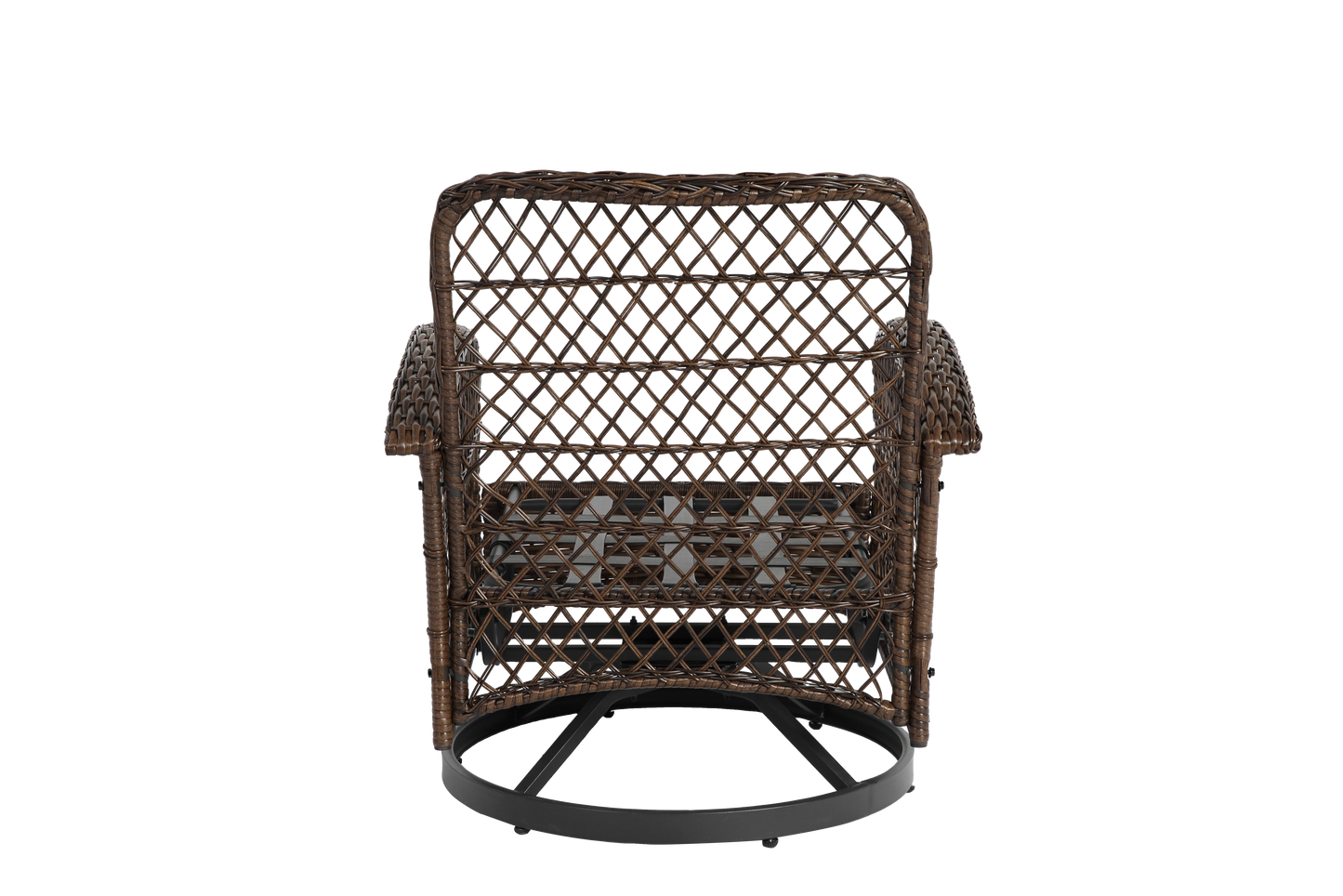 3 Pieces Outdoor Swivel Rocker Patio Chairs, 360 Degree Rocking Patio Conversation Set with Thickened Cushions and Glass Coffee Table for Backyard, Grey