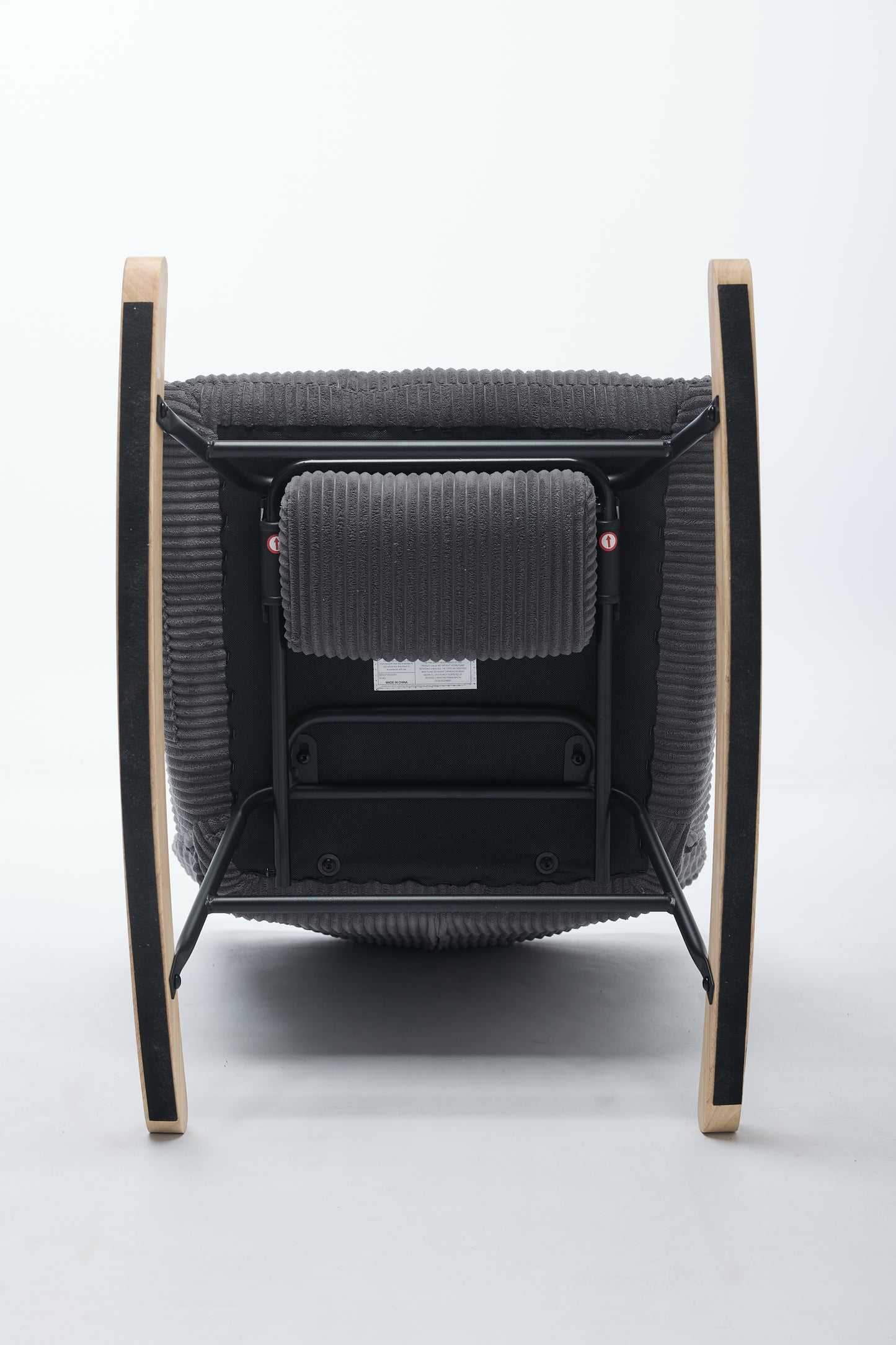 Modern Nursery Rocking Chair, Upholstered Glider Chair with High Backrest, Rocker Accent Armchair with Solid Wood Legs for Nursery Bedroom Living Room DARK GRAY