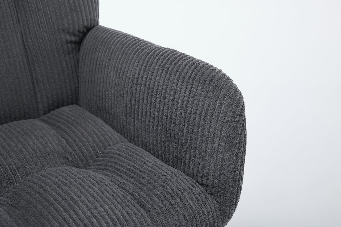 Modern Nursery Rocking Chair, Upholstered Glider Chair with High Backrest, Rocker Accent Armchair with Solid Wood Legs for Nursery Bedroom Living Room DARK GRAY