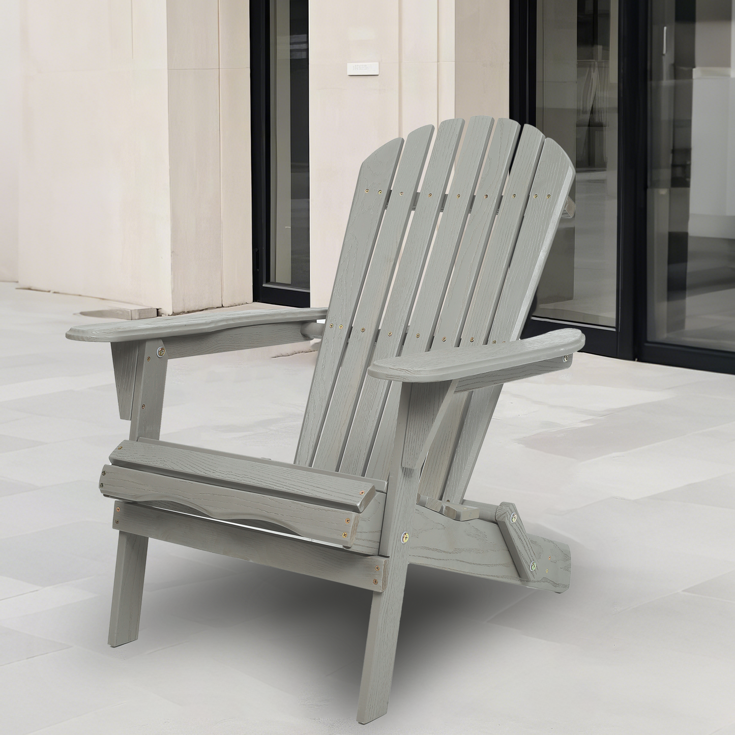Wood Lounge Patio Chair for Garden Outdoor Wooden Folding Embossed Adirondack Chair Set of 2 Solid Cedar Wood Lounge Patio Chair with Wood Grain