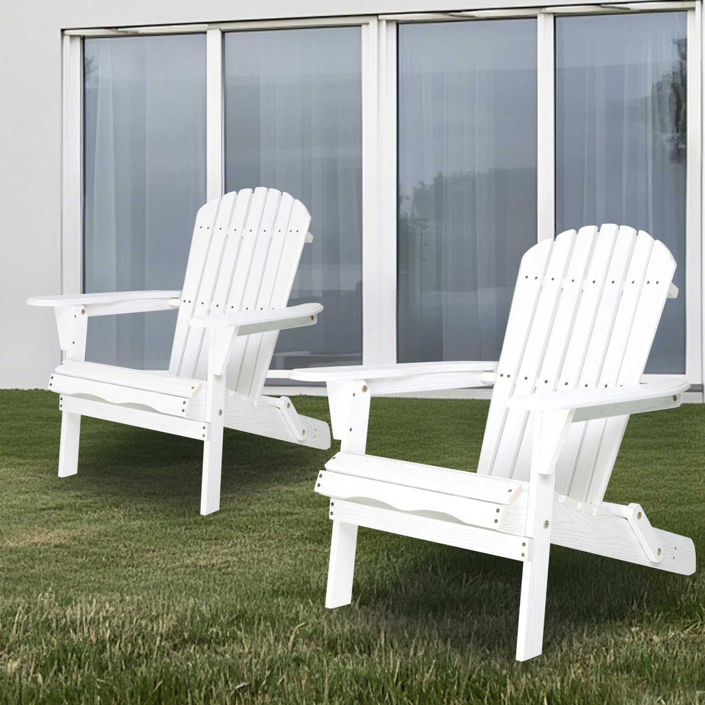 Wood Lounge Patio Chair for Garden Outdoor Wooden Folding Embossed Adirondack Chair Set of 2 Solid Cedar Wood Lounge Patio Chair with Wood Grain