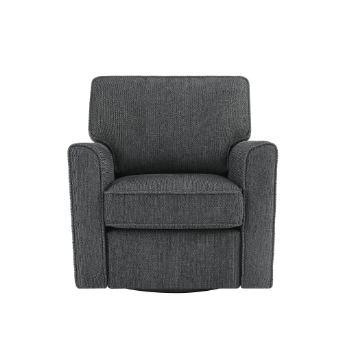 360° Swivel Chair Accent Barrel Armchair Swivel Sofa Chair with Side Pockets for Living Room, Bedroom, Office and Hotel, Grey