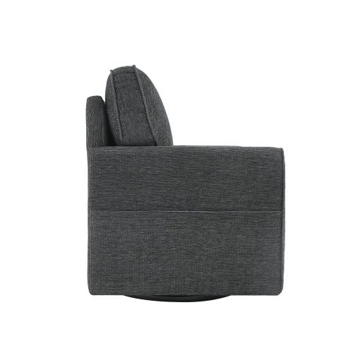 360° Swivel Chair Accent Barrel Armchair Swivel Sofa Chair with Side Pockets for Living Room, Bedroom, Office and Hotel, Grey