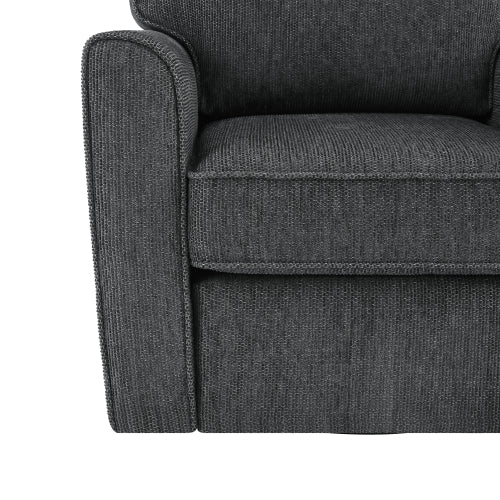 360° Swivel Chair Accent Barrel Armchair Swivel Sofa Chair with Side Pockets for Living Room, Bedroom, Office and Hotel, Grey