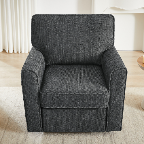 360° Swivel Chair Accent Barrel Armchair Swivel Sofa Chair with Side Pockets for Living Room, Bedroom, Office and Hotel, Grey