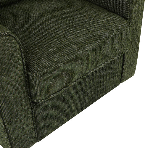 360° Swivel Chair Accent Barrel Armchair Swivel Sofa Chair with Side Pockets for Living Room, Bedroom, Office and Hotel, Green