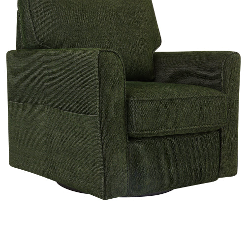 360° Swivel Chair Accent Barrel Armchair Swivel Sofa Chair with Side Pockets for Living Room, Bedroom, Office and Hotel, Green