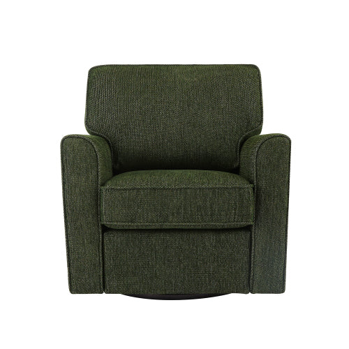360° Swivel Chair Accent Barrel Armchair Swivel Sofa Chair with Side Pockets for Living Room, Bedroom, Office and Hotel, Green
