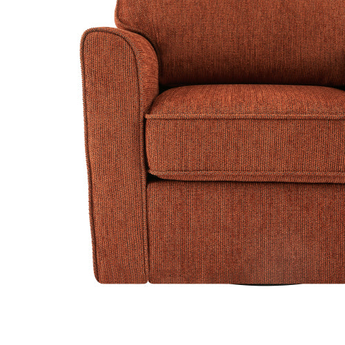 360° Swivel Chair Accent Barrel Armchair Swivel Sofa Chair with Side Pockets for Living Room, Bedroom, Office and Hotel, Red