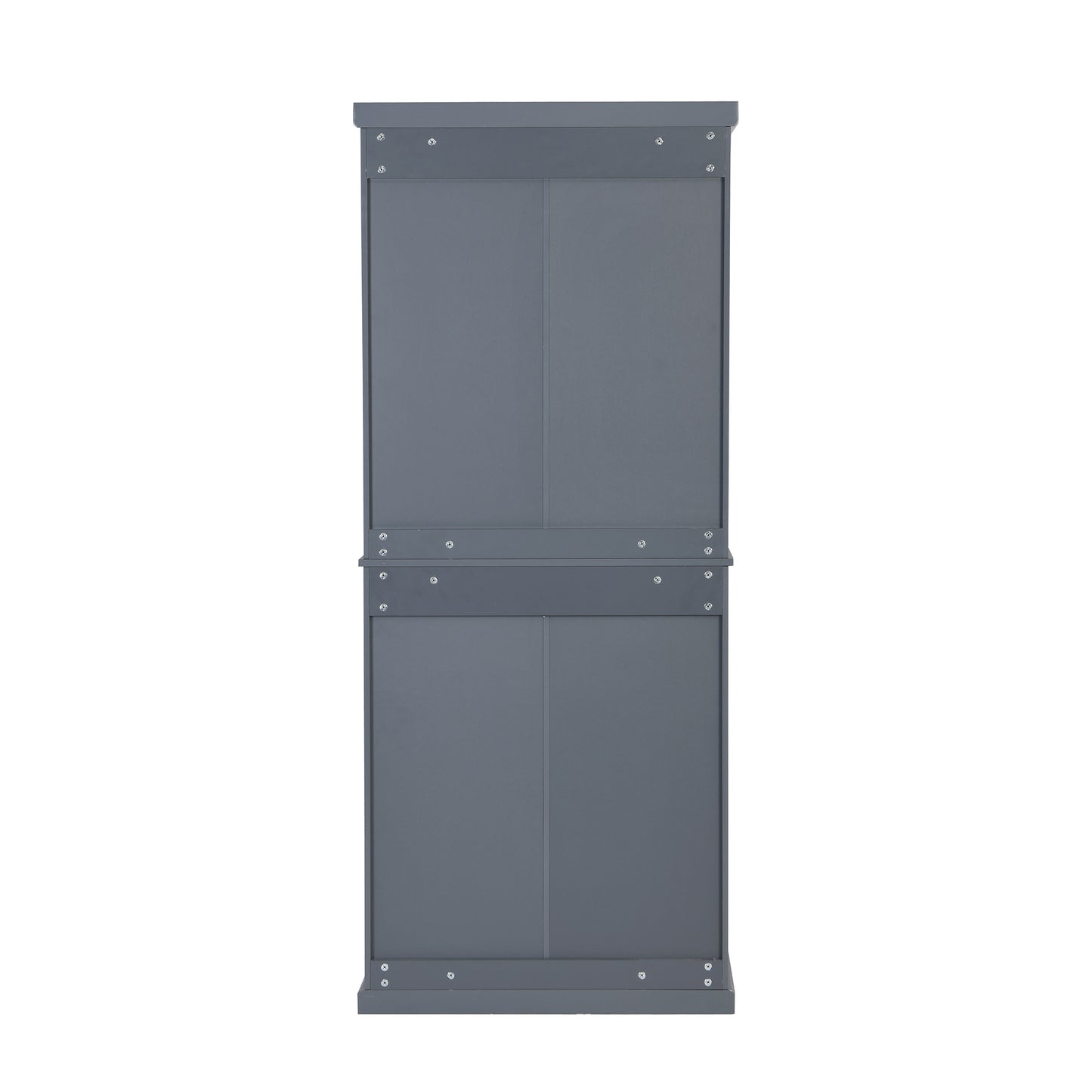 Freestanding Tall Kitchen Pantry, 72.4" Minimalist Kitchen Storage Cabinet Organizer with 4 Doors and Adjustable Shelves,Gray