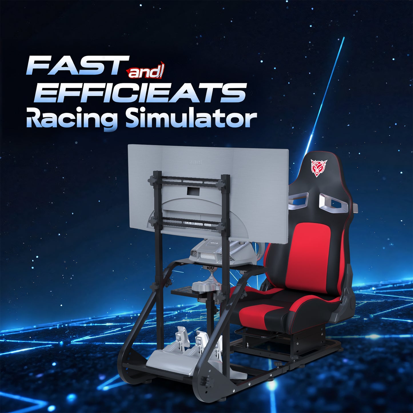 Enhanced and stable racing wheel cockpit, compatible with Fanatec, PXN, Thrustmaster, and Logitech adjustable driving simulators, excluding handbrake, pedals, and monitor
