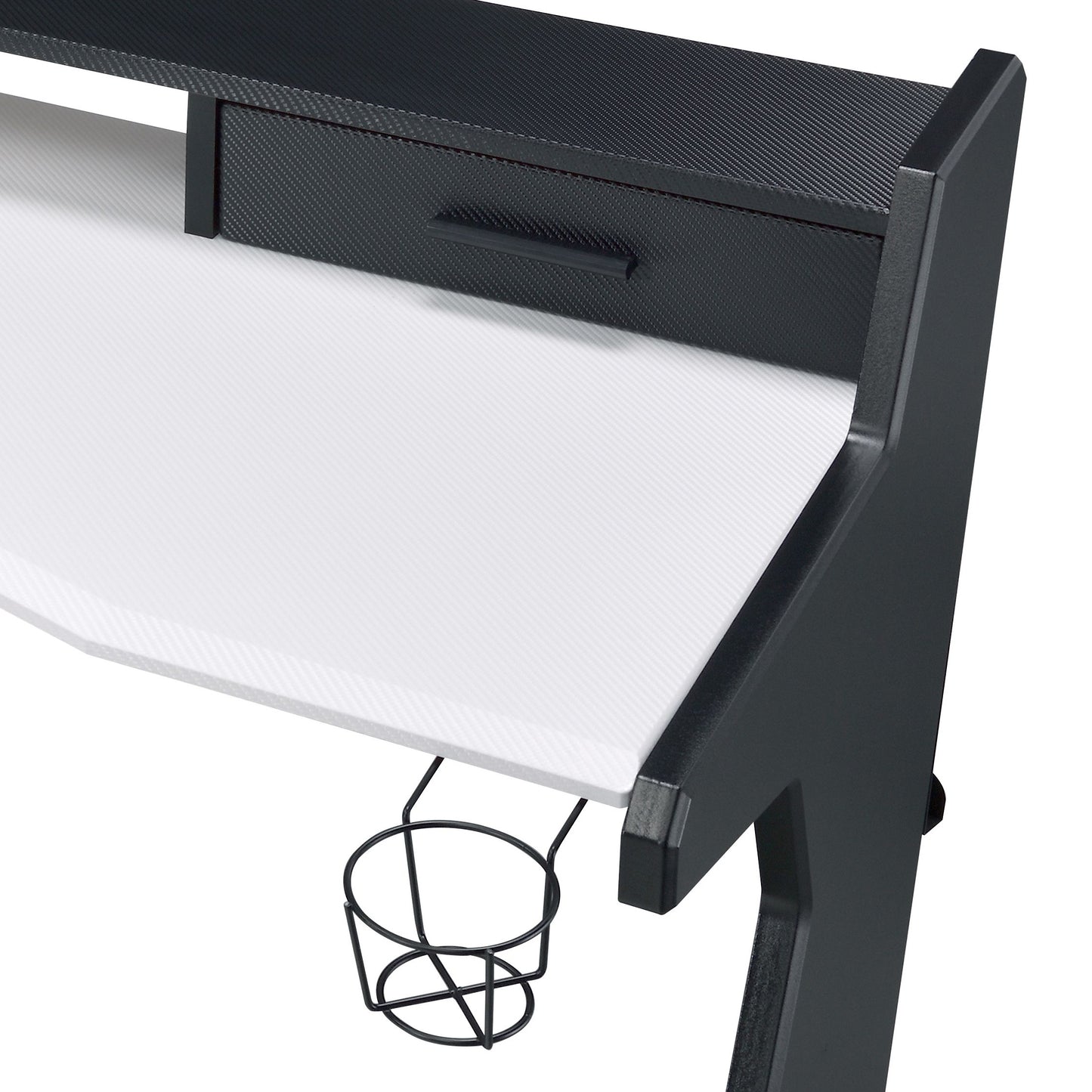 Black and White 2-Drawer Gaming Desk