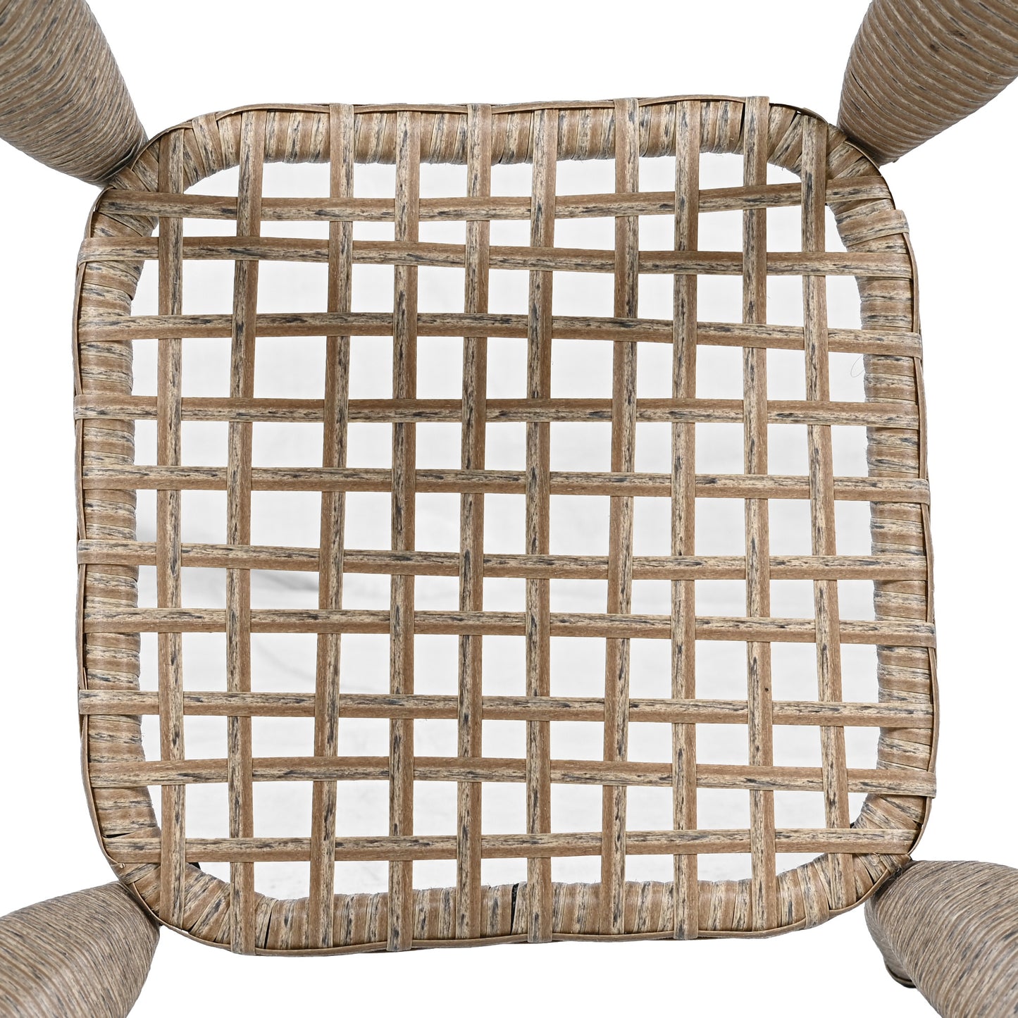 3-piece Outdoor Chair&Table Set Chat Set 2-person Rattan Seating Group with Two Two Swiveling and Rocking Chairs and a Square Table for Garden, Patio, or Balcony, Natural
