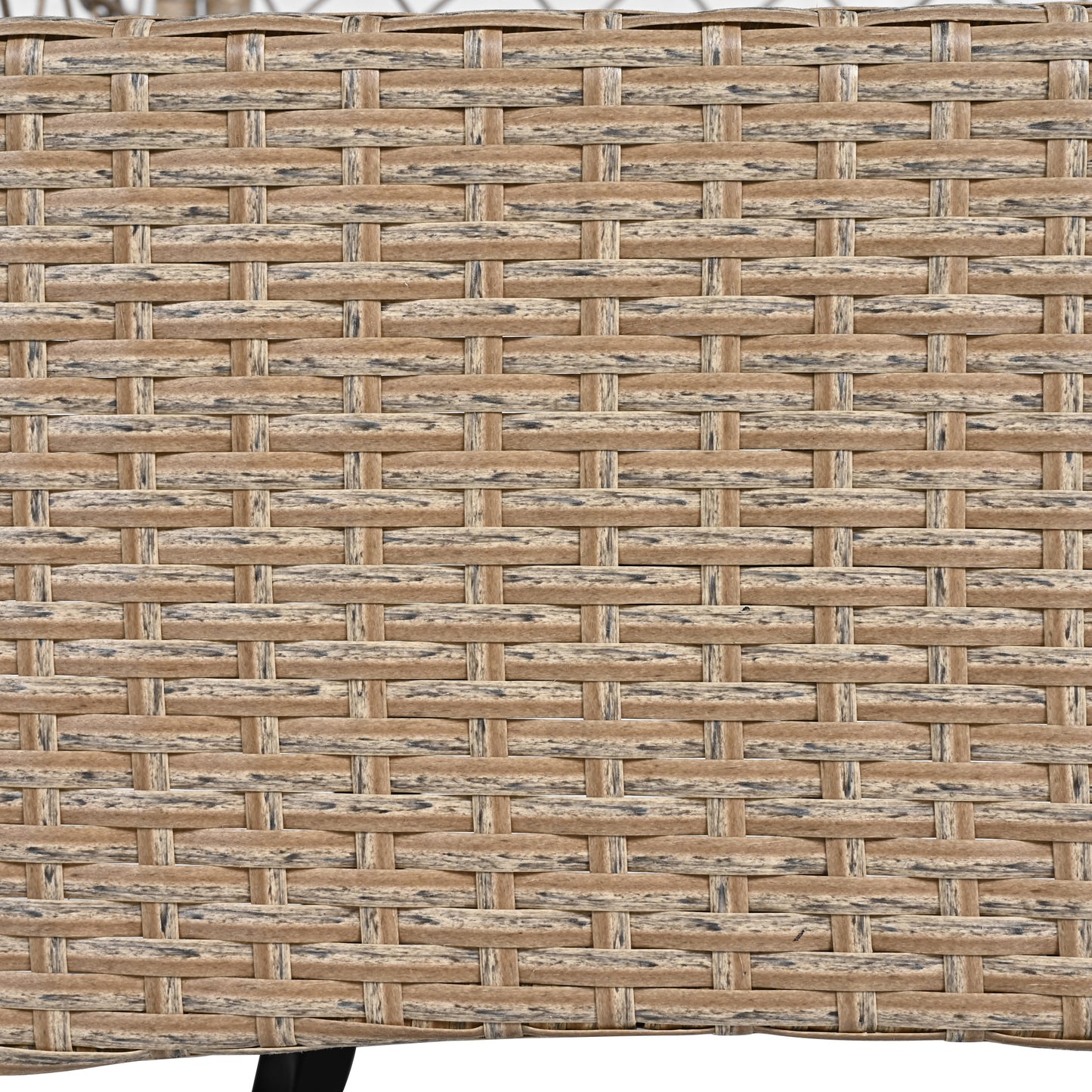 3-piece Outdoor Chair&Table Set Chat Set 2-person Rattan Seating Group with Two Two Swiveling and Rocking Chairs and a Square Table for Garden, Patio, or Balcony, Natural
