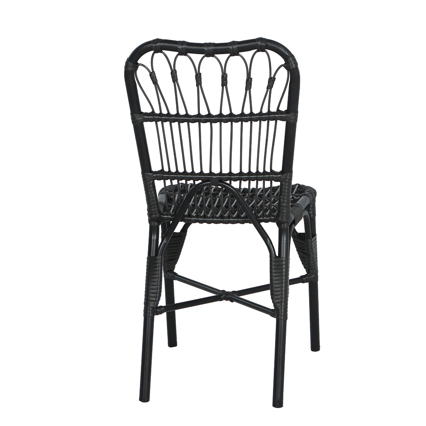 Outdoor PE Wicker Patio Dining Chairs Set of 2,Outdoor Rattan chairs for Backyard, Poolside, Garden, GREY