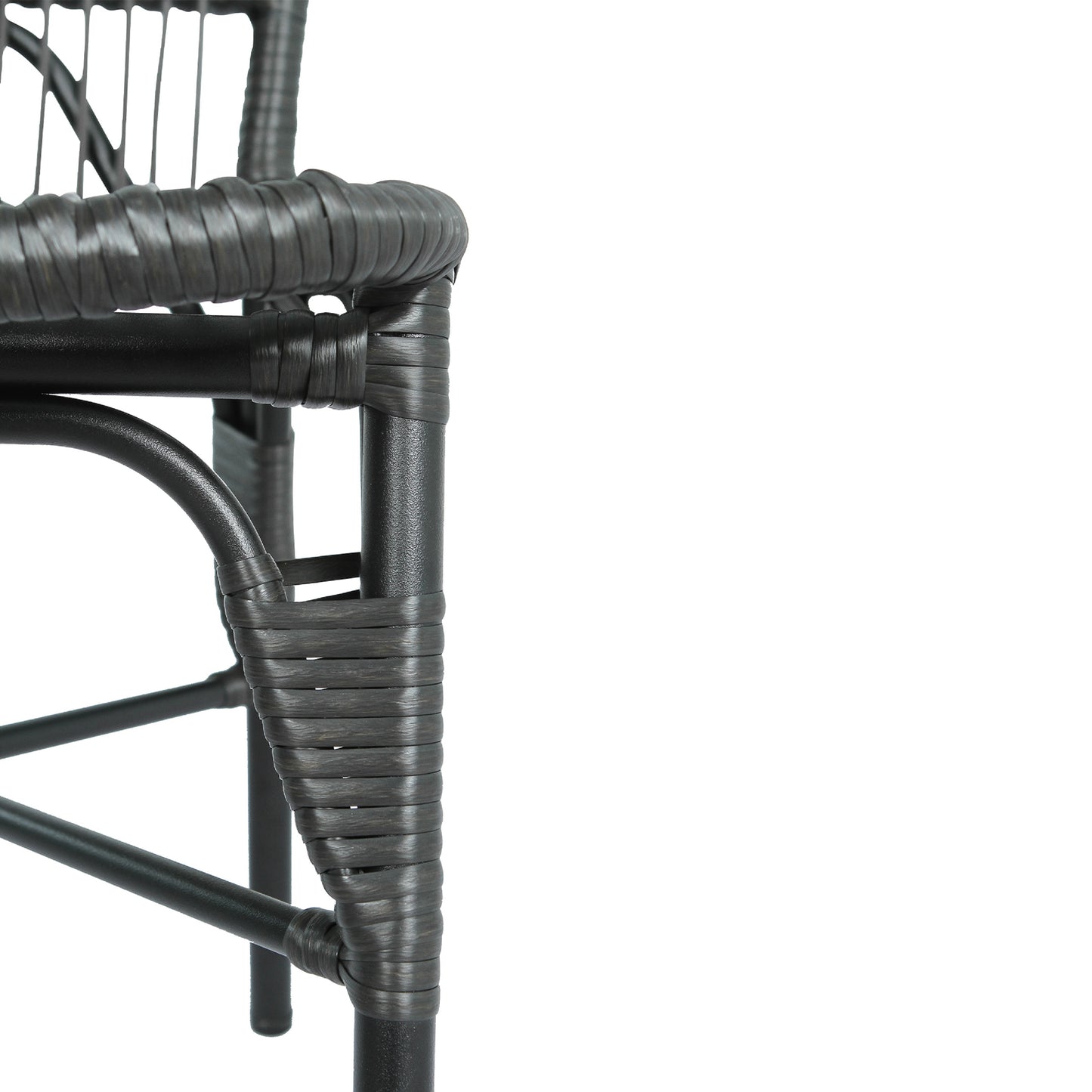 Outdoor PE Wicker Patio Dining Chairs Set of 2,Outdoor Rattan chairs for Backyard, Poolside, Garden, GREY