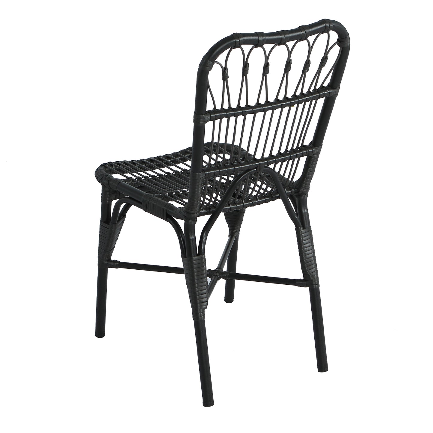 Outdoor PE Wicker Patio Dining Chairs Set of 2,Outdoor Rattan chairs for Backyard, Poolside, Garden, GREY