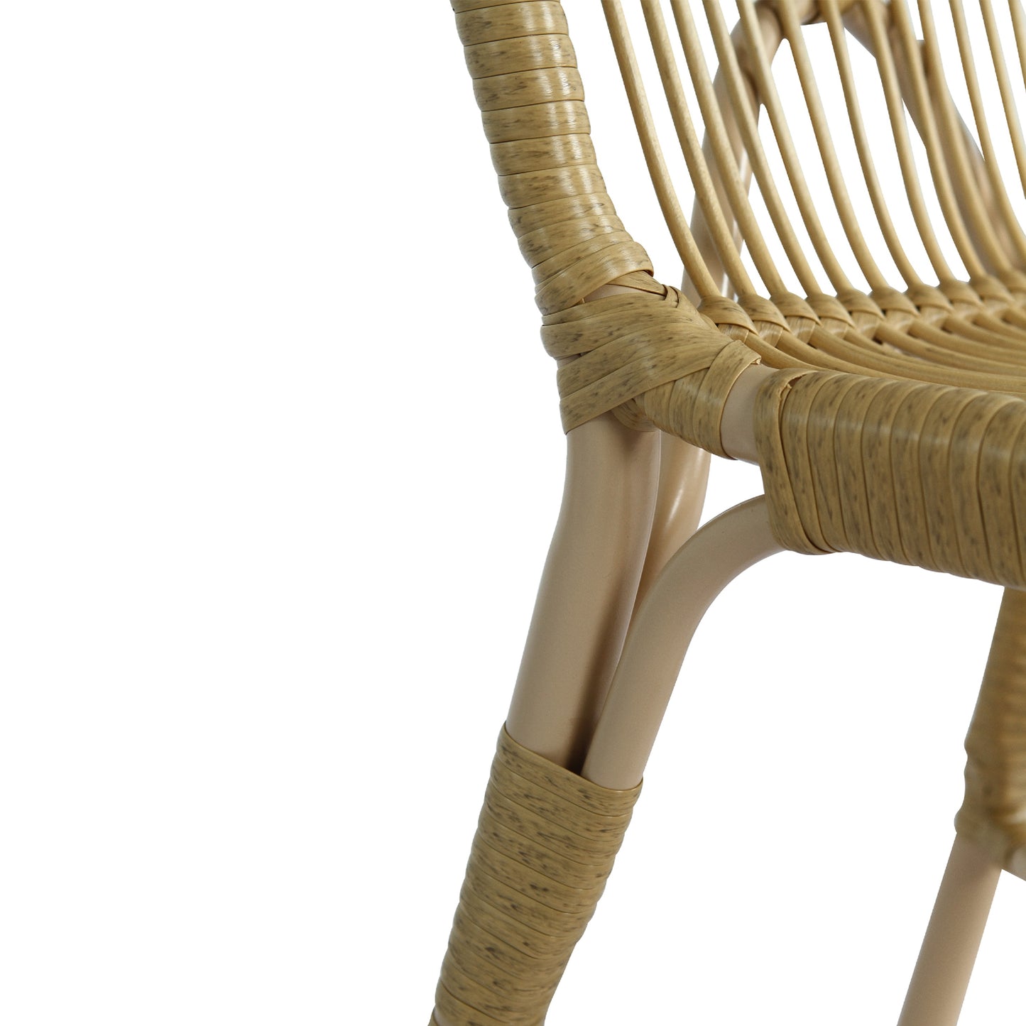 Outdoor PE Wicker Patio Dining Chairs Set of 2,Outdoor Rattan chairs for Backyard,Poolside,Garden, NATURAL