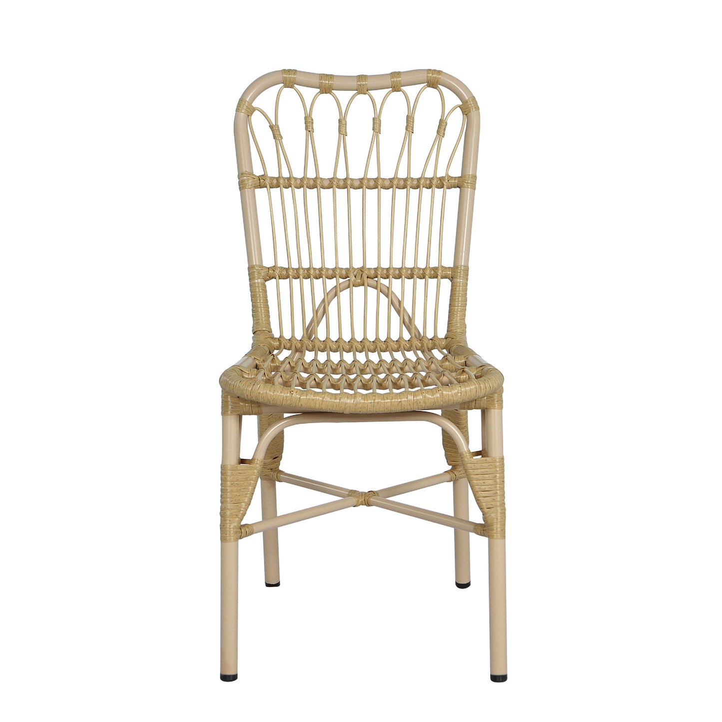 Outdoor PE Wicker Patio Dining Chairs Set of 2,Outdoor Rattan chairs for Backyard,Poolside,Garden, NATURAL