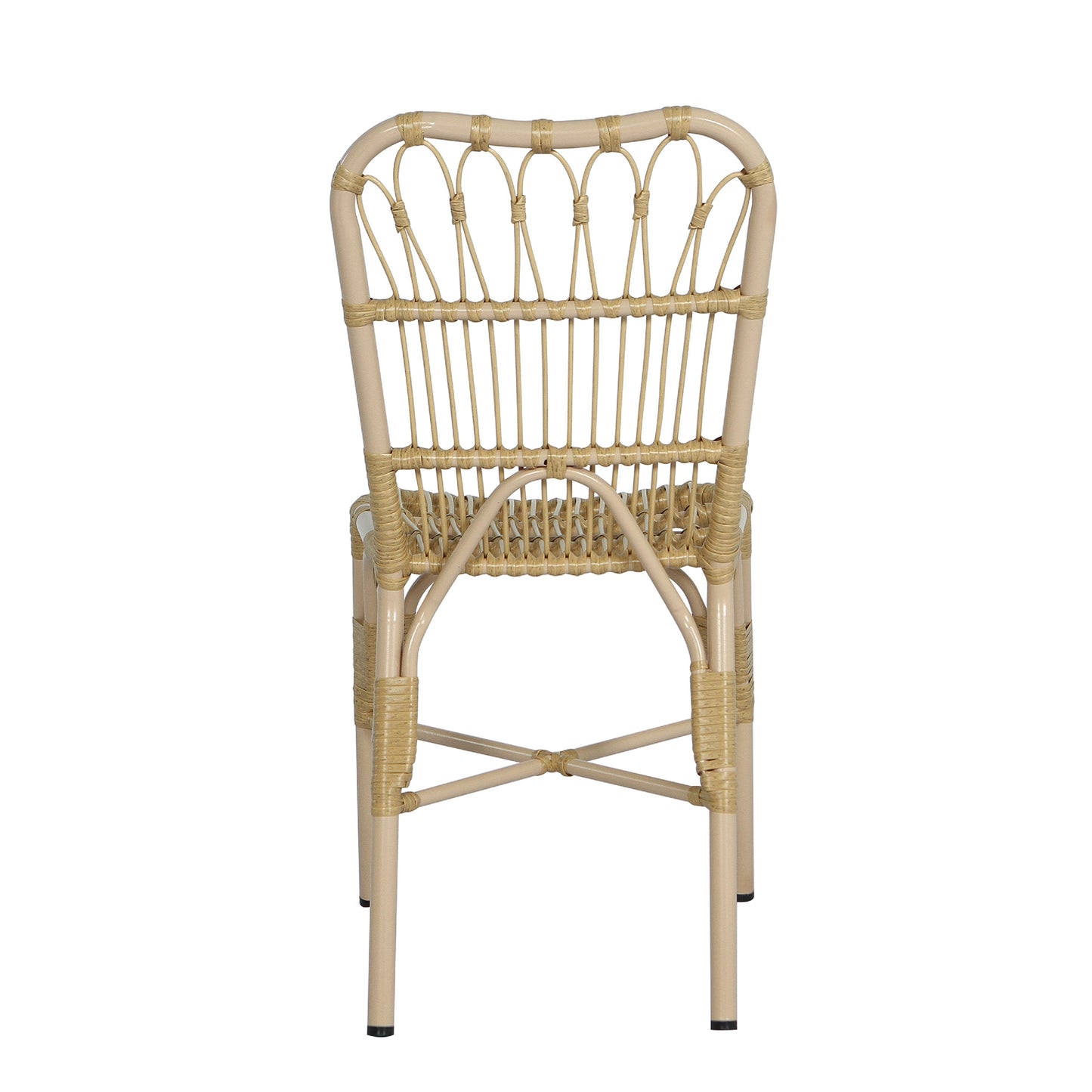 Outdoor PE Wicker Patio Dining Chairs Set of 2,Outdoor Rattan chairs for Backyard,Poolside,Garden, NATURAL